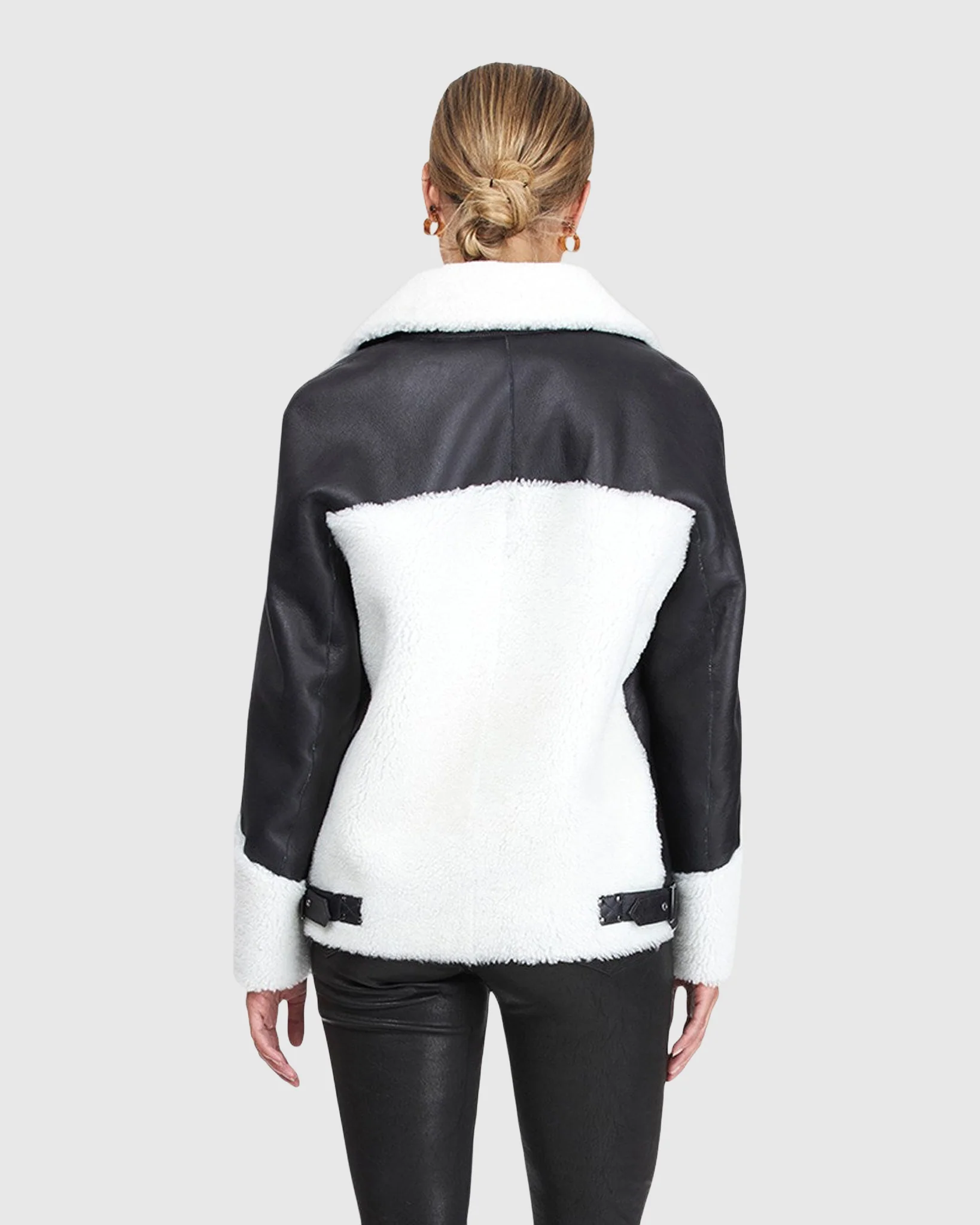 SHEARLING LAMB ZIP MOTO JACKET - Image 3