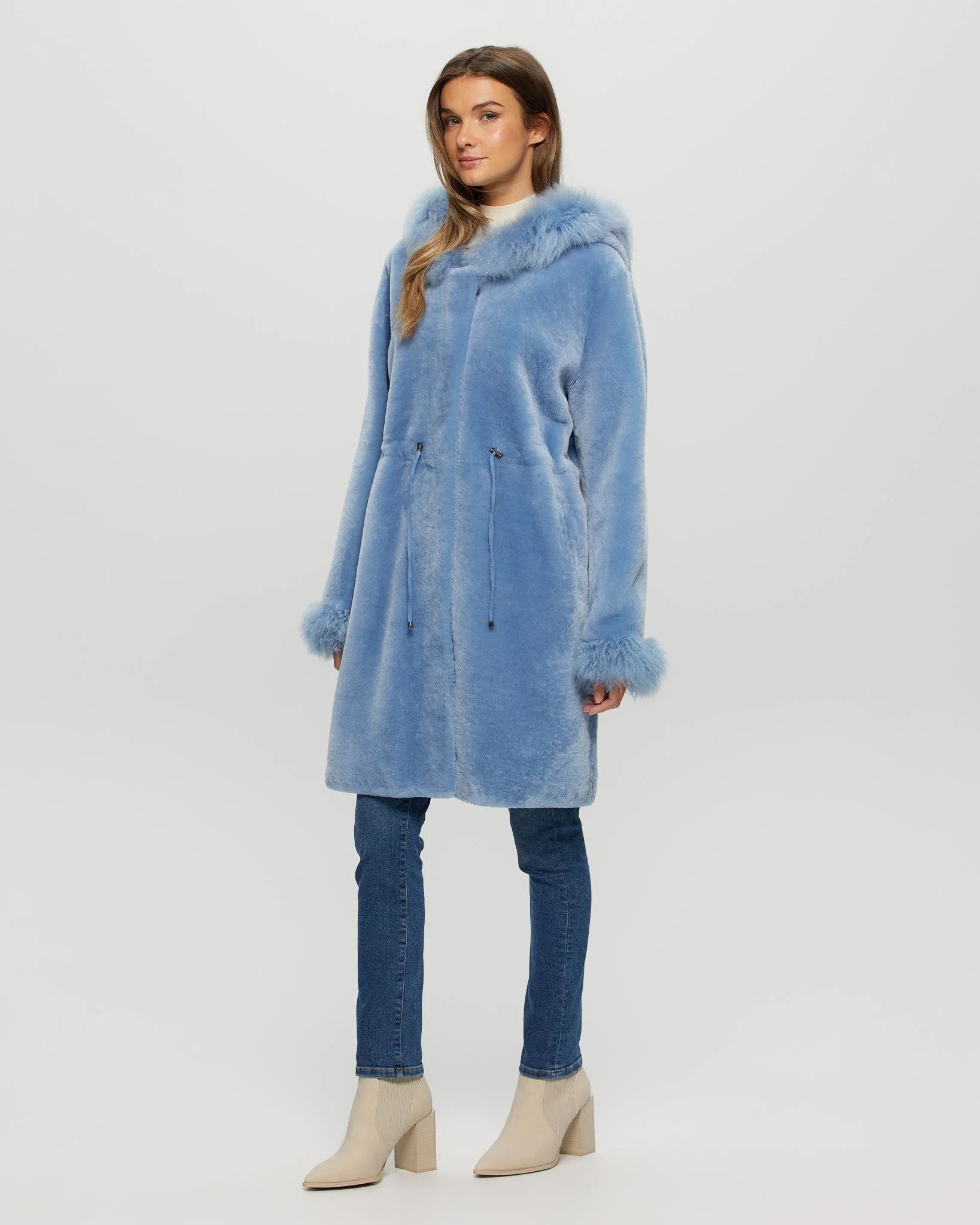 SHEARLING LAMB PARKA WITH CASHMERE GOAT HOOD TRIM & CUFFS - Image 2