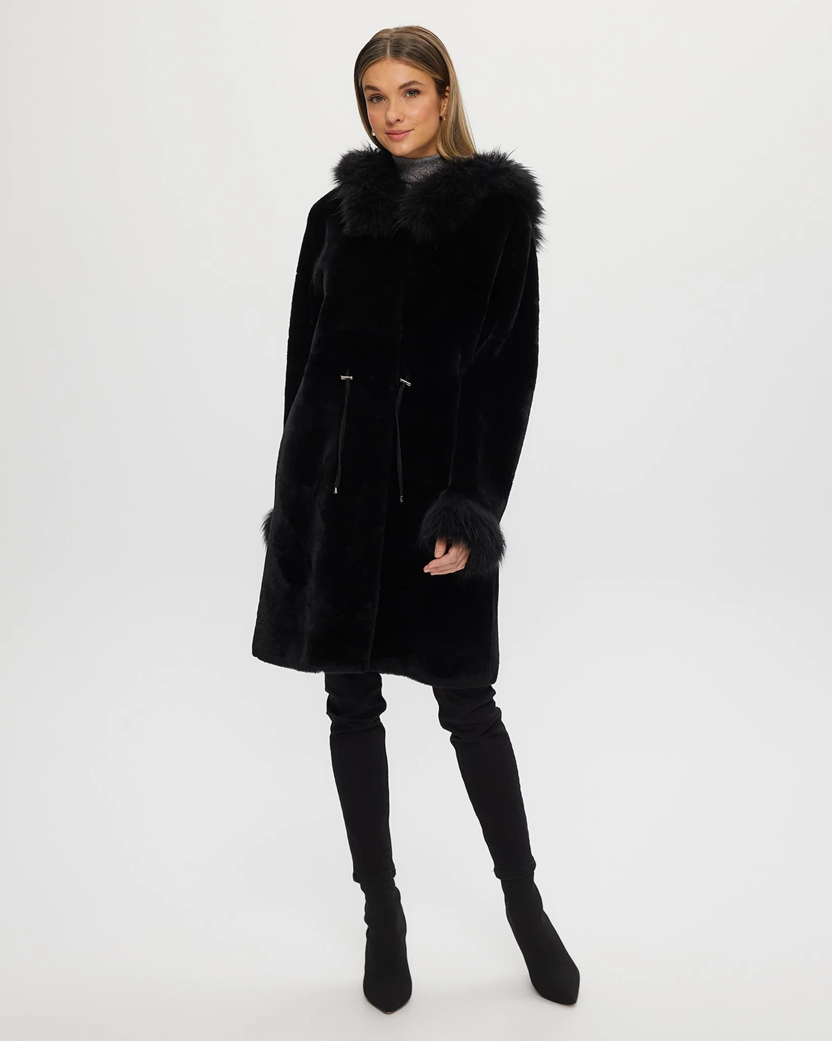 SHEARLING LAMB PARKA WITH CASHMERE GOAT HOOD TRIM & CUFFS - Image 6