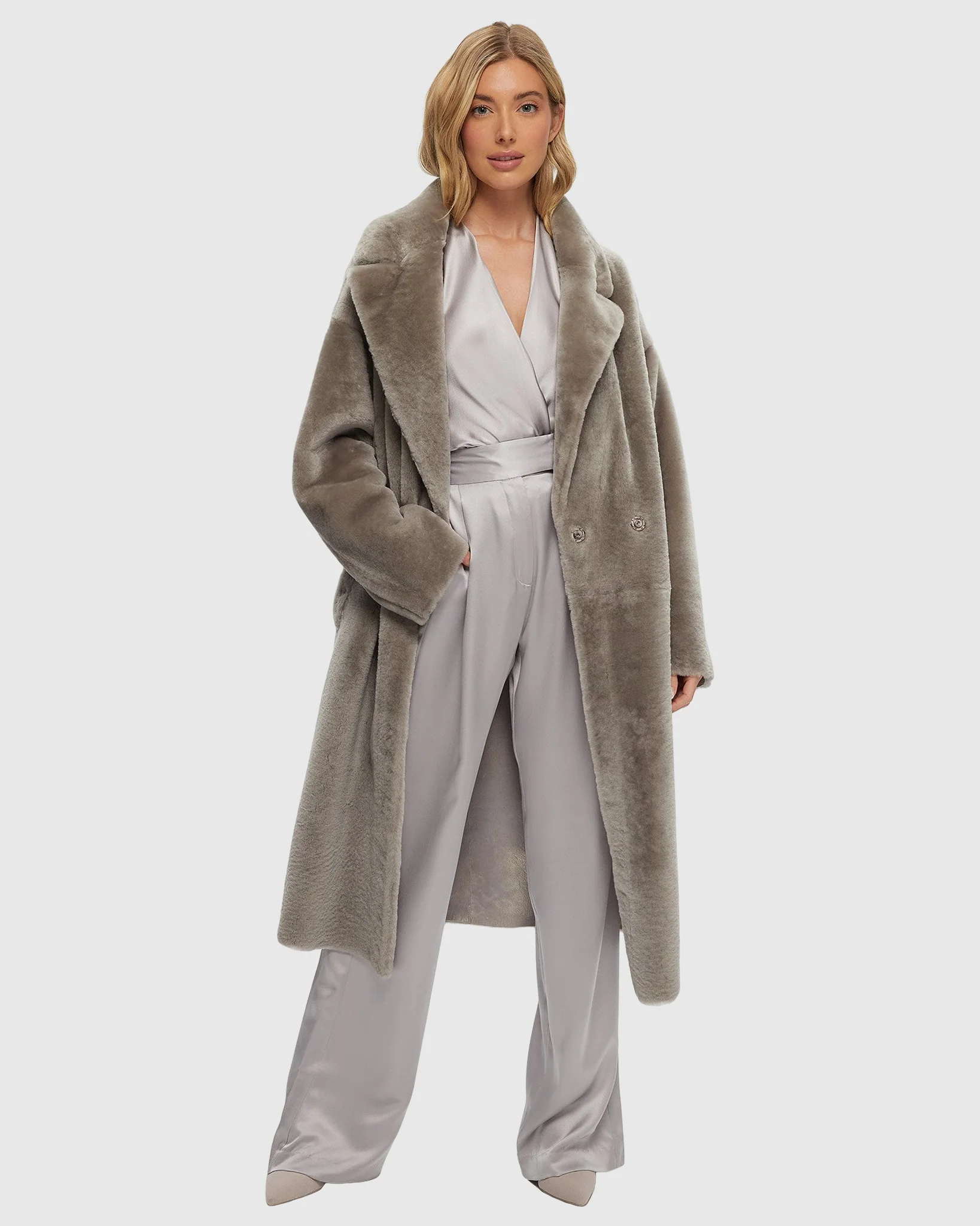 SHEARLING LAMB SHORT COAT