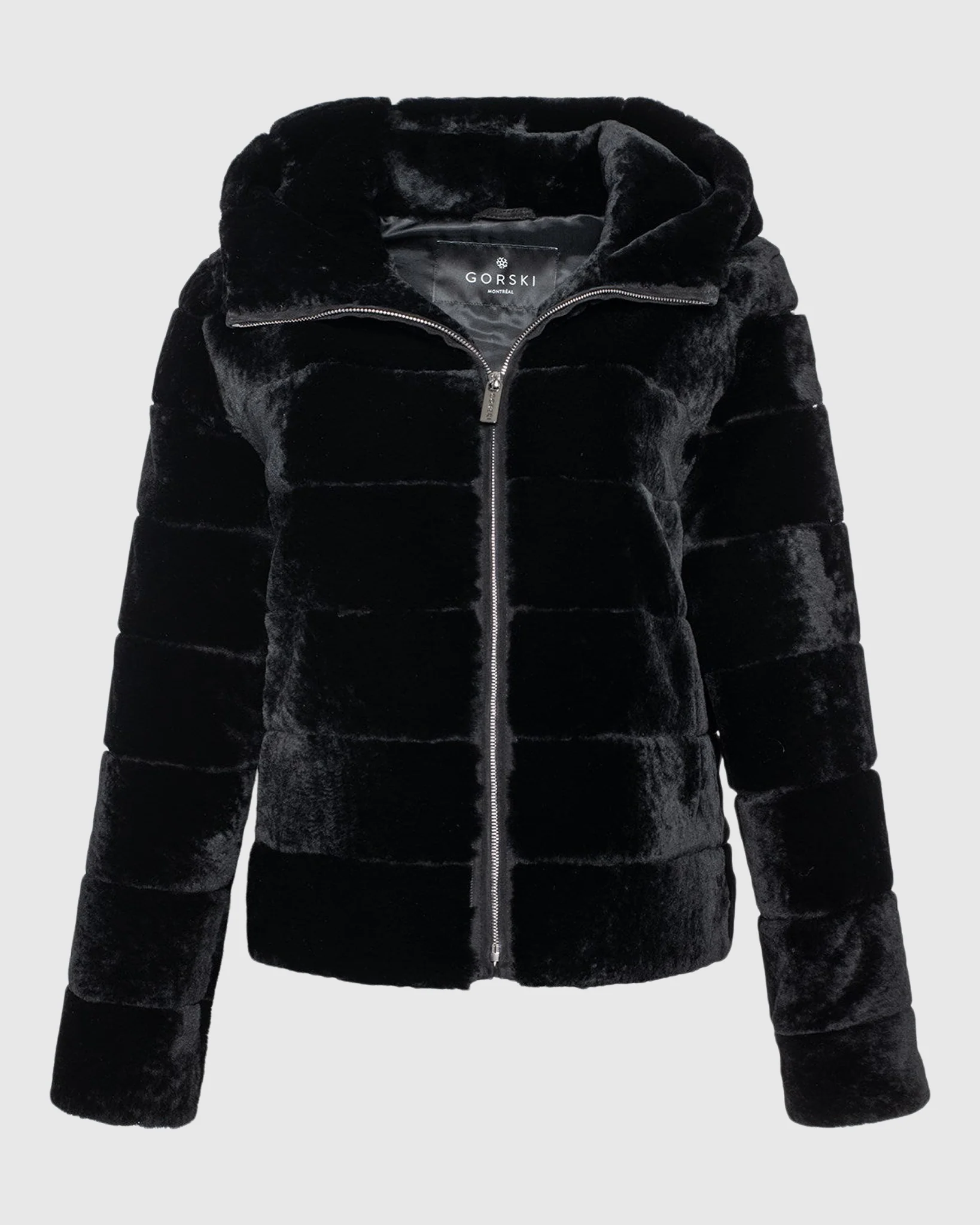 HORIZONTAL SHEARLING LAMB ZIP JACKET WITH HOOD - Image 10