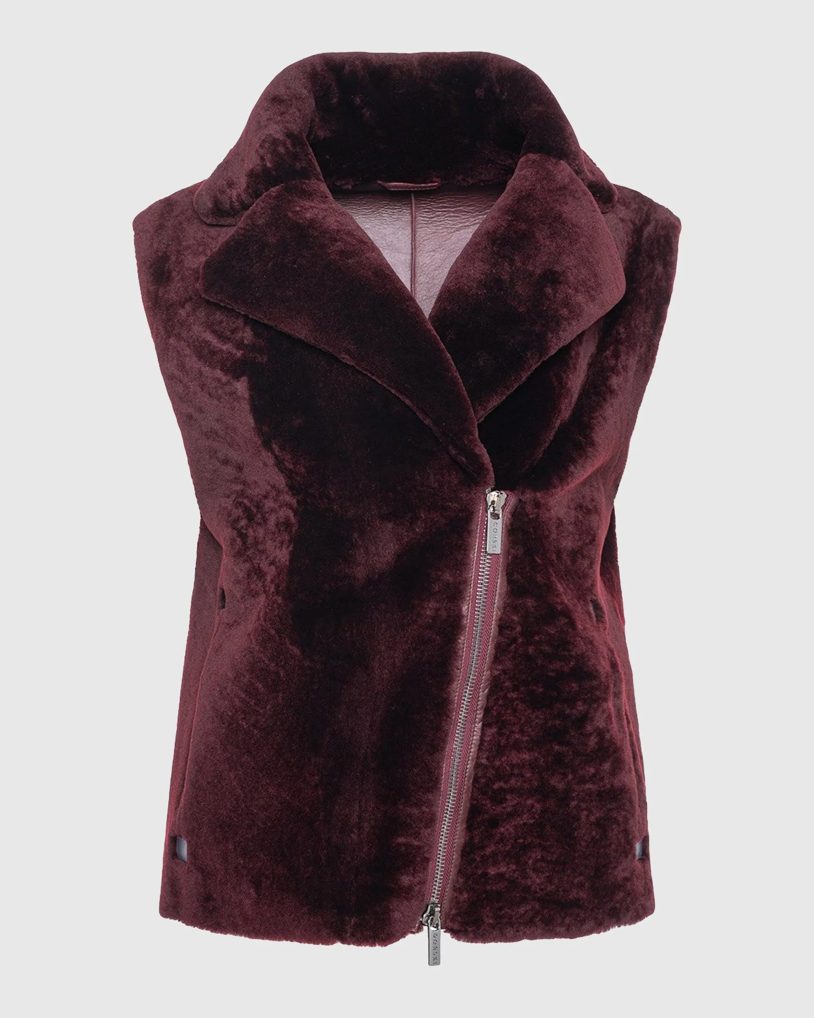 SHEARLING LAMB ZIP VEST - Image 4