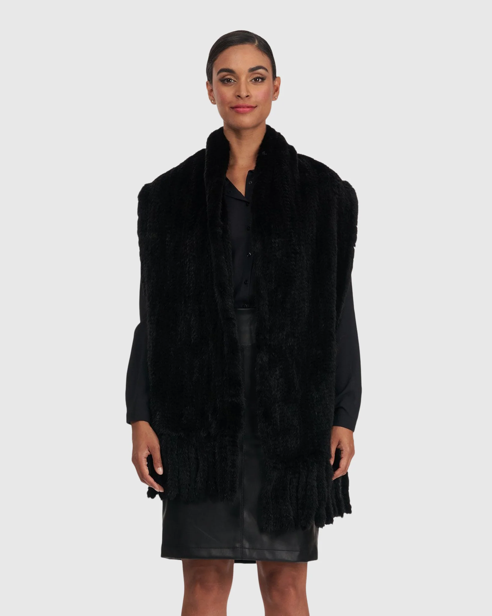 MINK (S-CUT) STOLE WITH FRINGES - Image 3