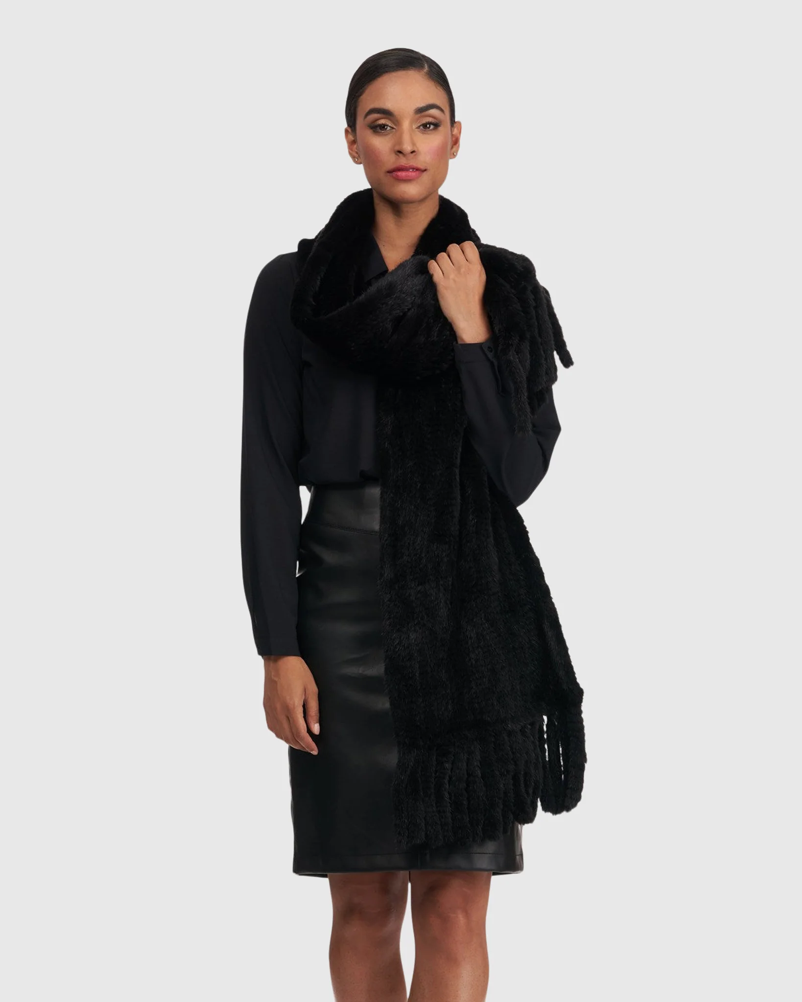 MINK (S-CUT) STOLE WITH FRINGES - Image 4