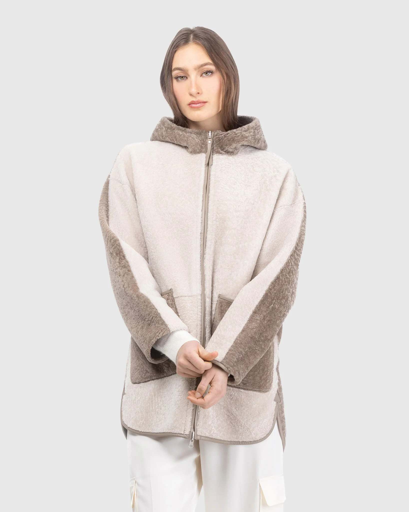 TEXTURED SHEARLING LAMB PARKA - Image 2