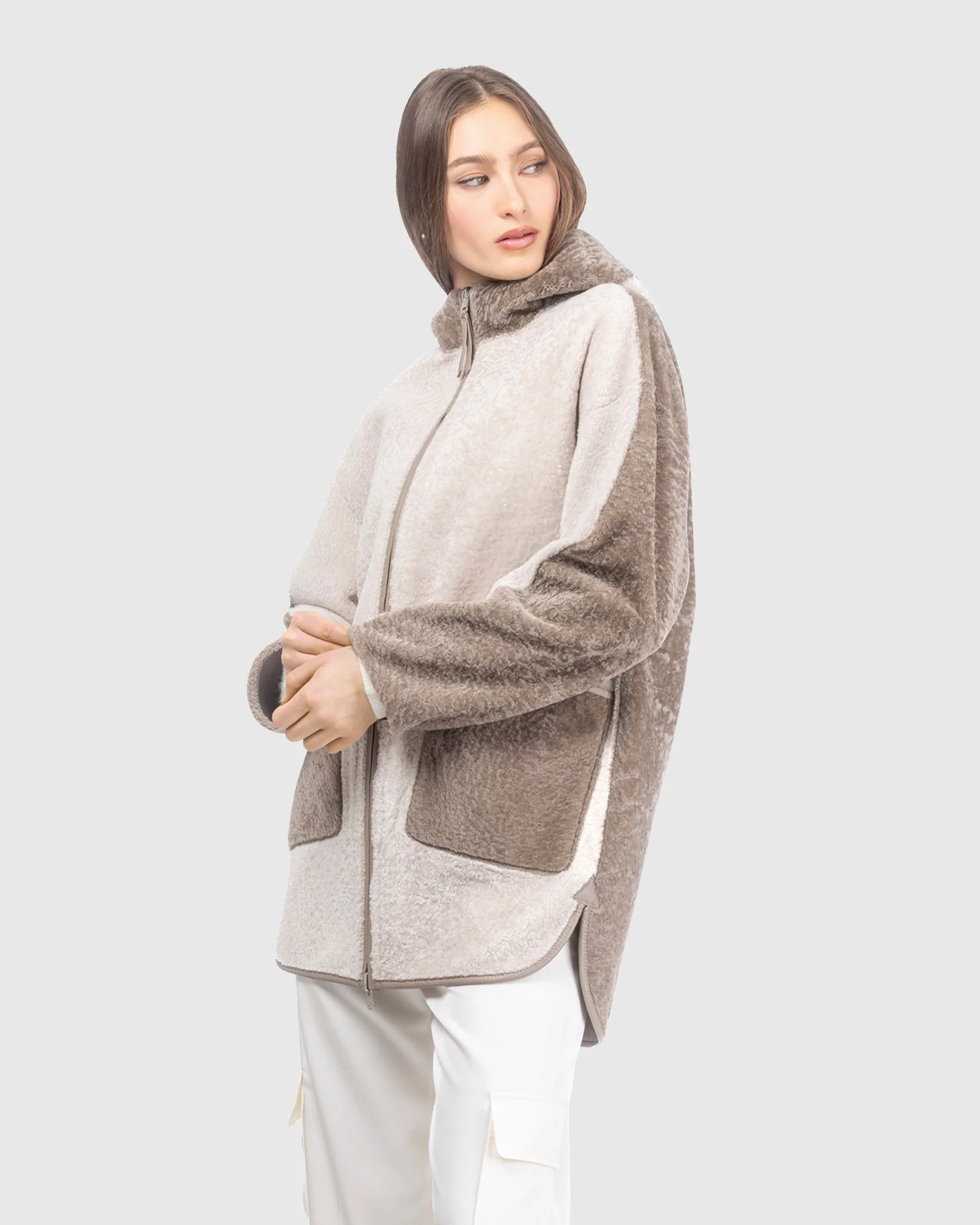 TEXTURED SHEARLING LAMB PARKA - Image 3