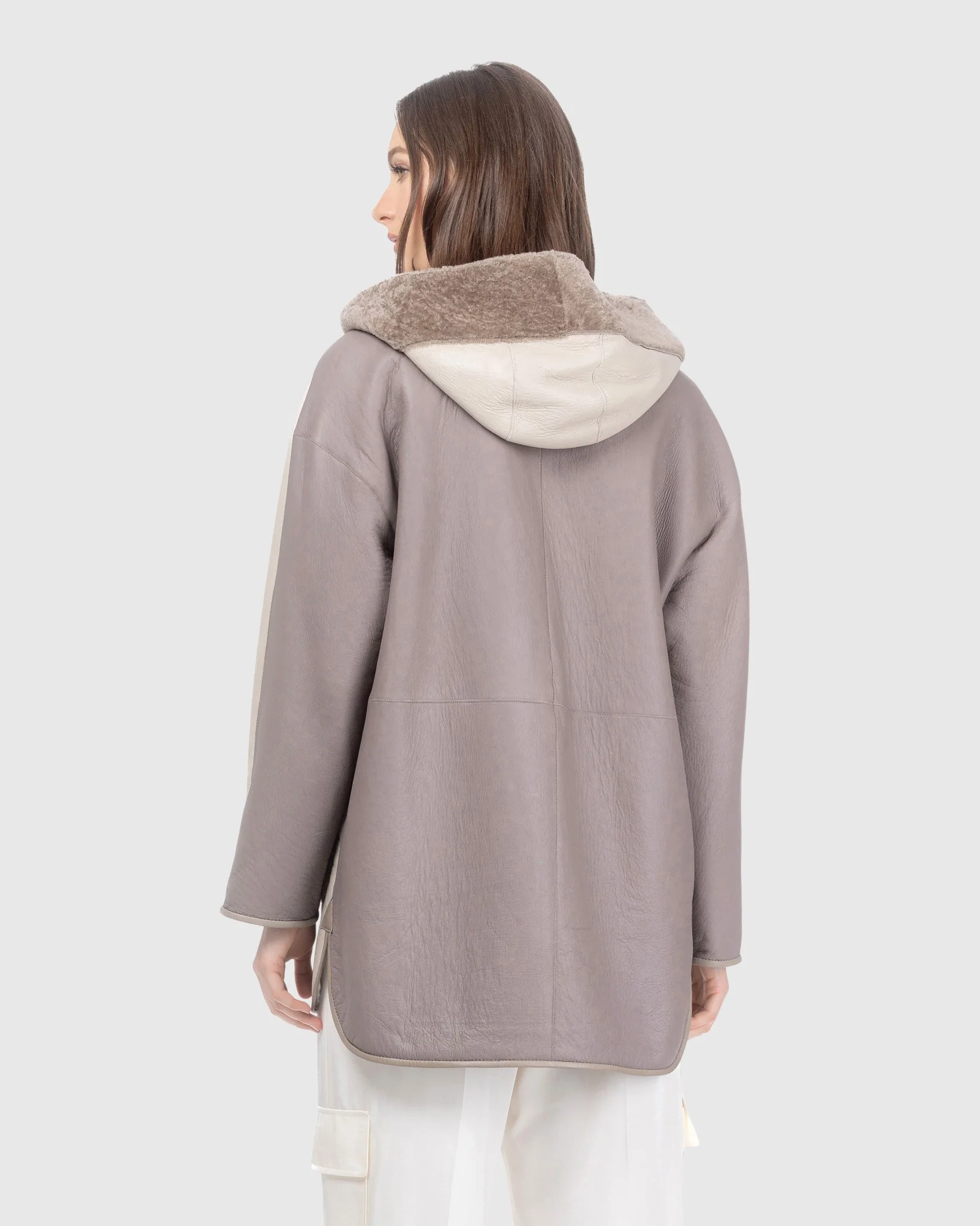 TEXTURED SHEARLING LAMB PARKA - Image 7