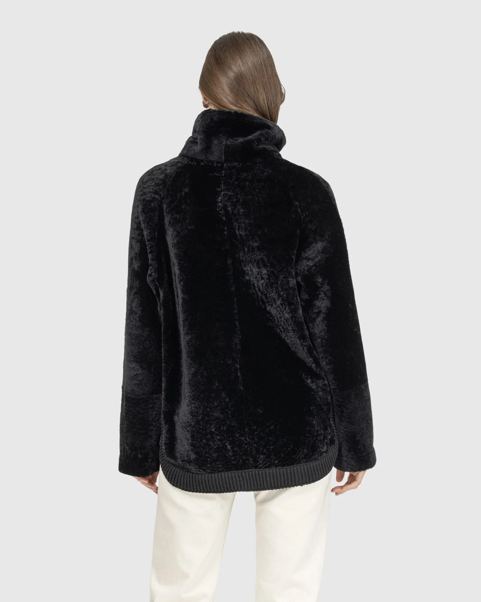 Textured Shearling Lamb Zip Jacket - Image 12