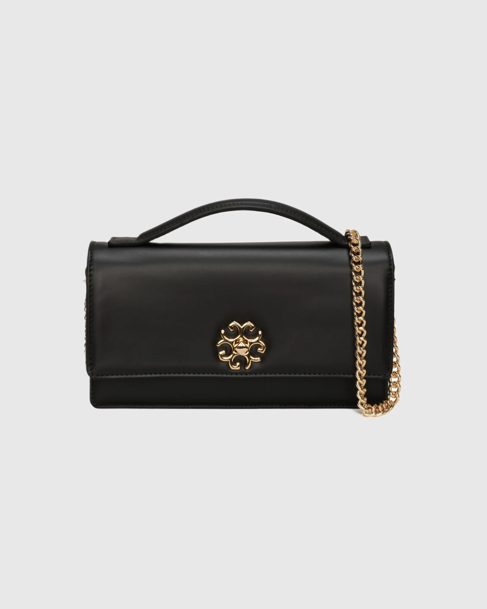 TOP HANDLE LEATHER CROSSBODY BAG