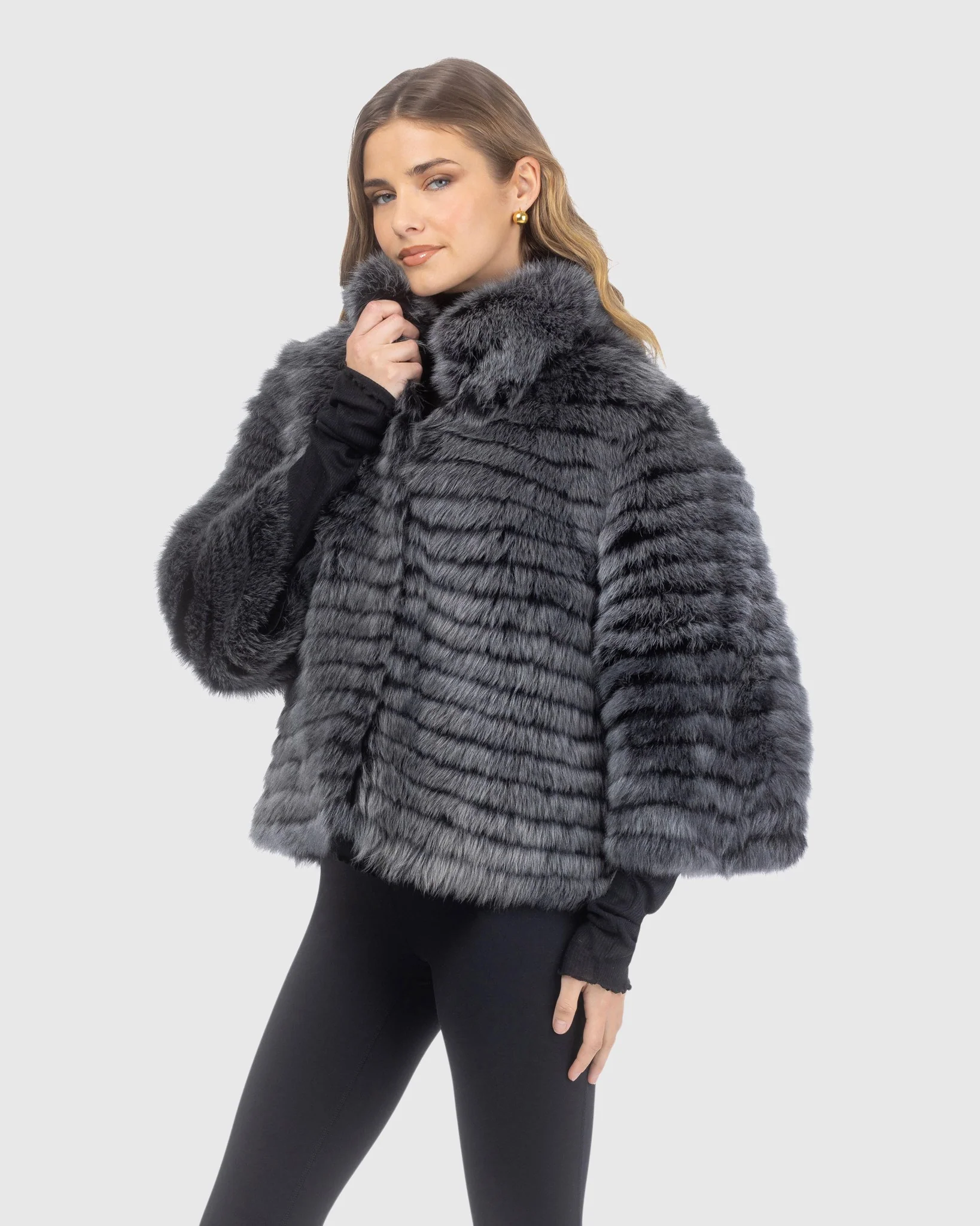 Toscana Shearling Lamb Layered Jacket - Image 4