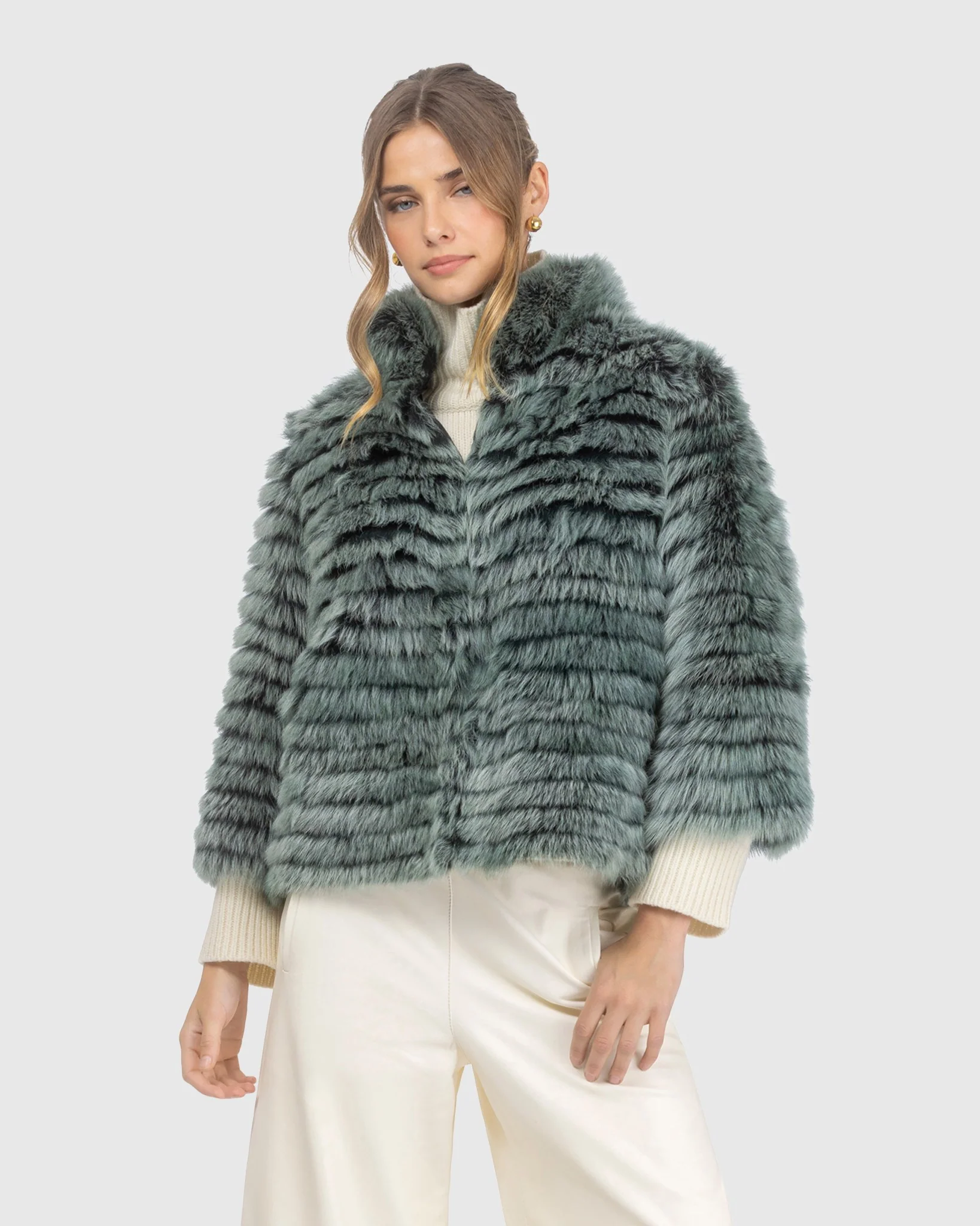 Toscana Shearling Lamb Layered Jacket - Image 9