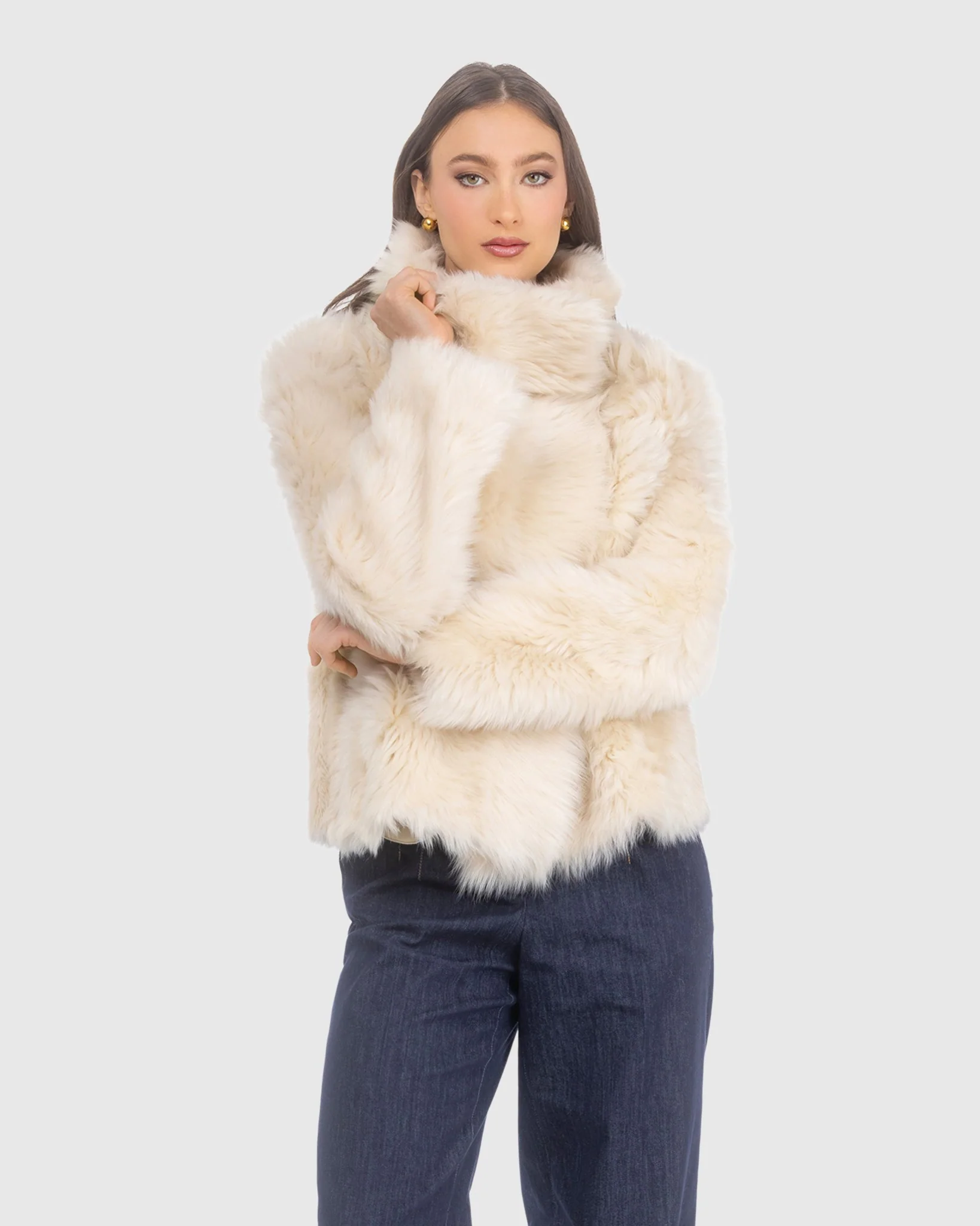 Toscana Shearling Lamb Reversible Jacket - Image 11