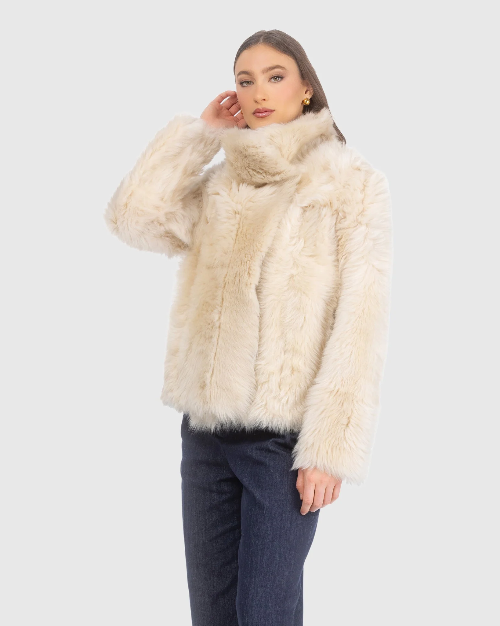 Toscana Shearling Lamb Reversible Jacket - Image 12