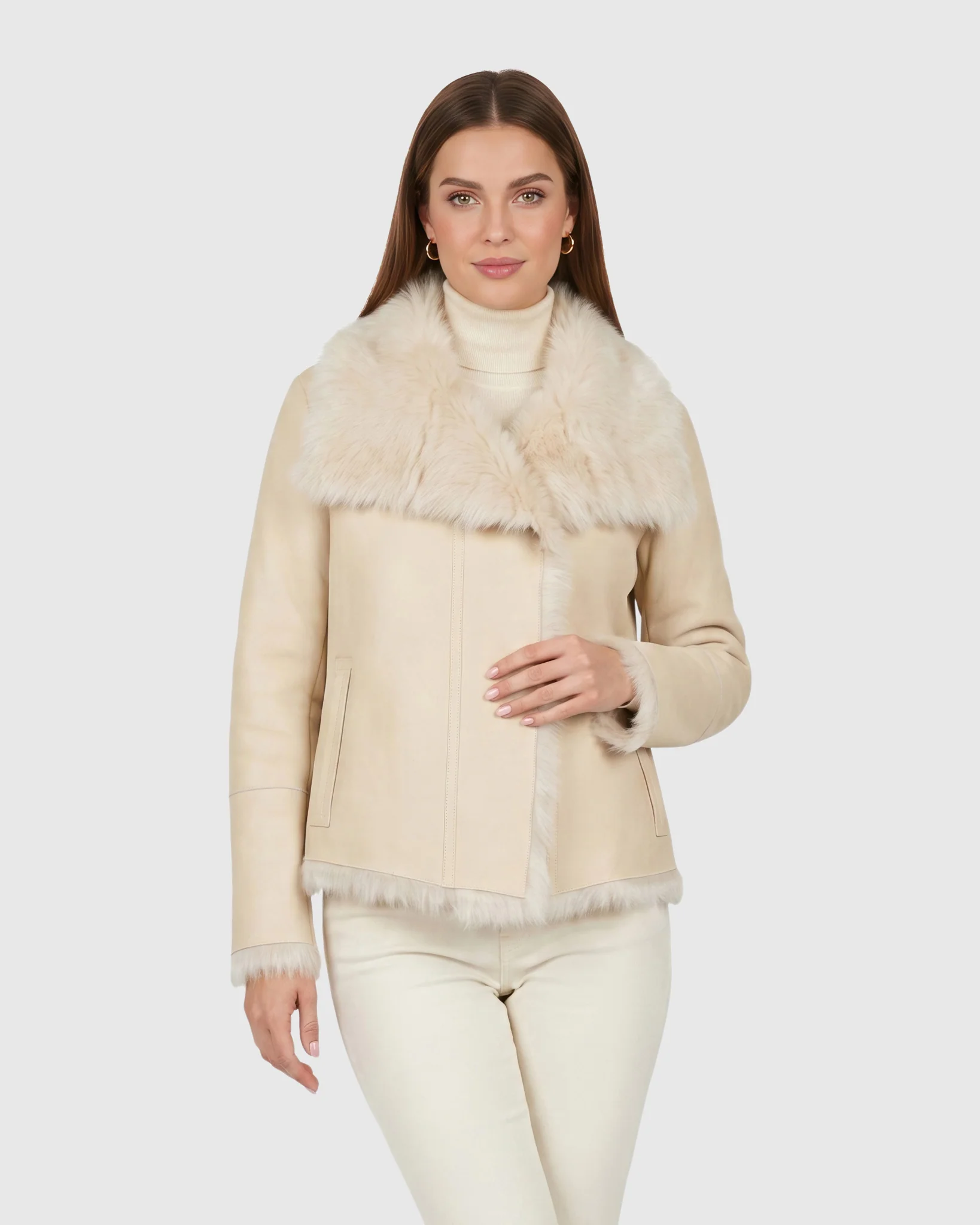 Toscana Shearling Lamb Reversible Jacket - Image 27