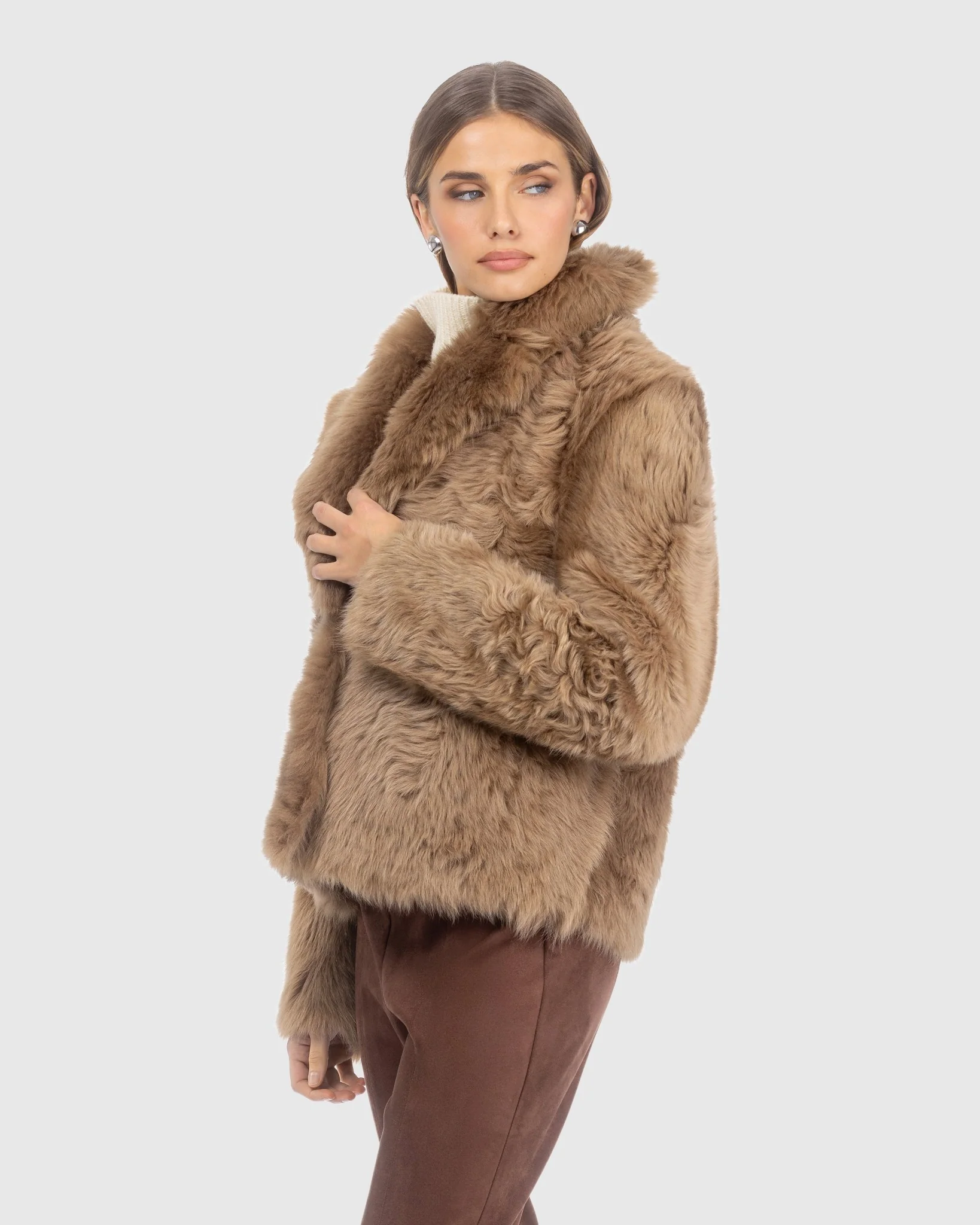 Toscana Shearling Lamb Reversible Jacket - Image 3