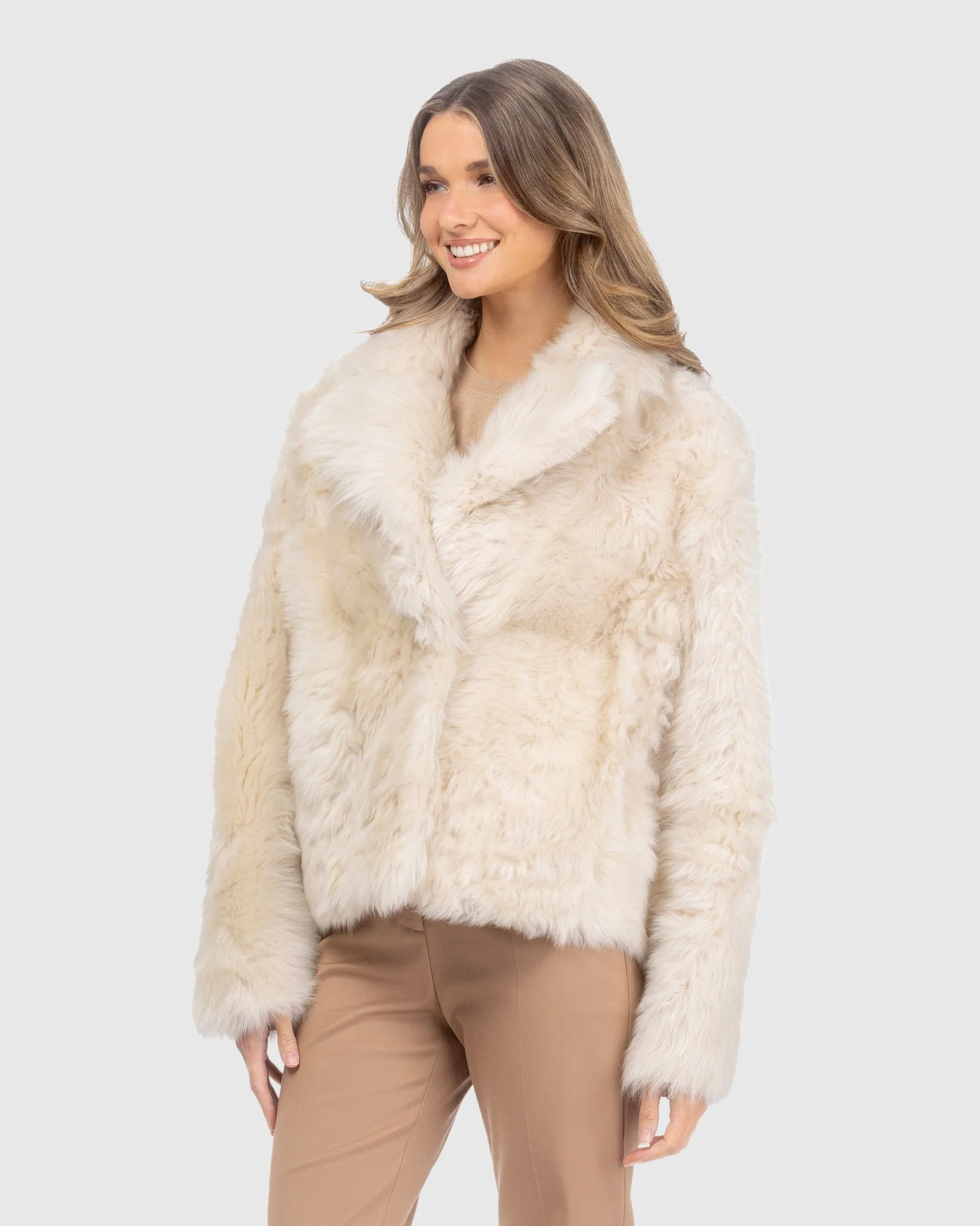 Toscana Shearling Lamb Reversible Jacket - Image 9