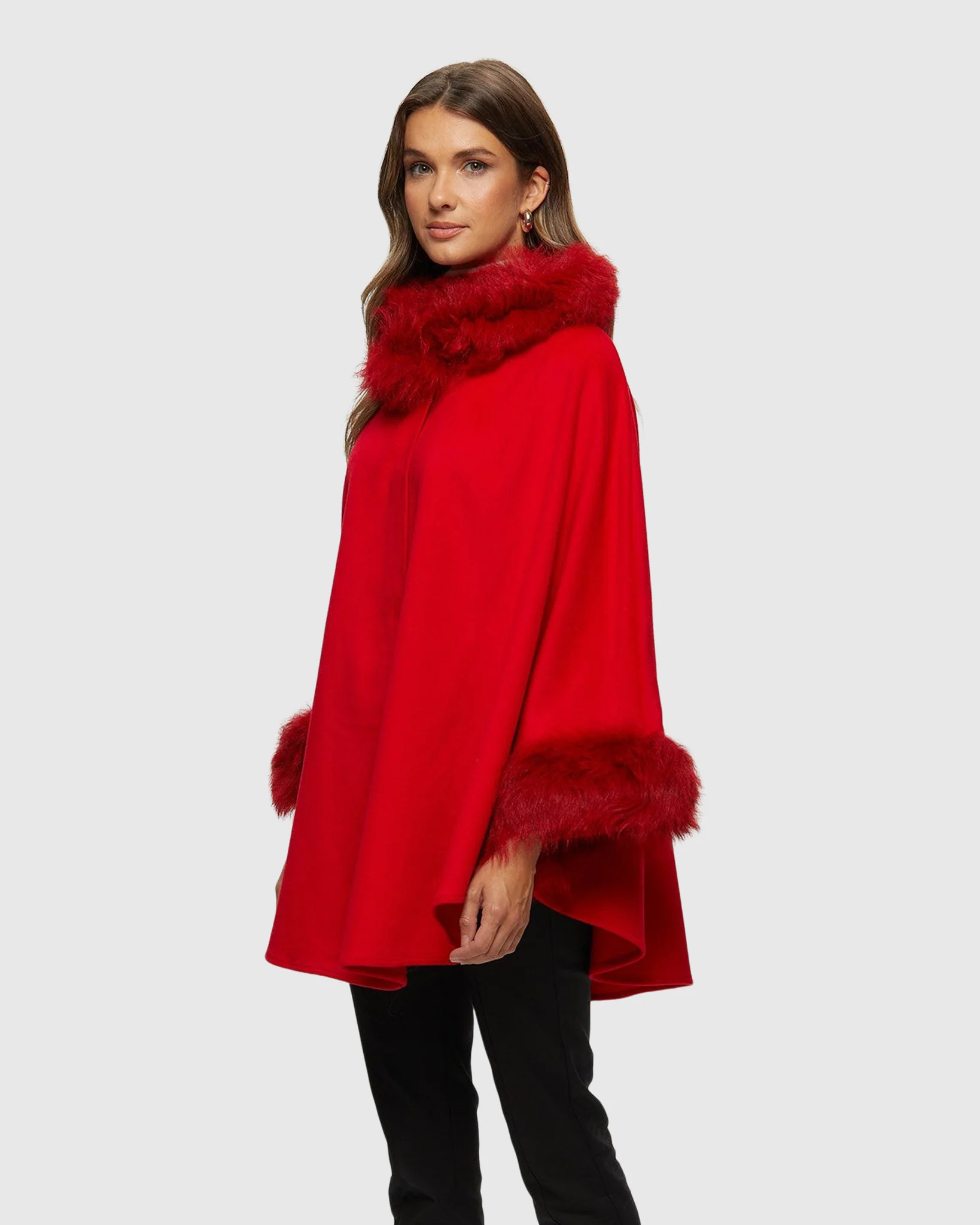 Select Cashmere & Wool Cape with Select Lamb Trim - Image 10