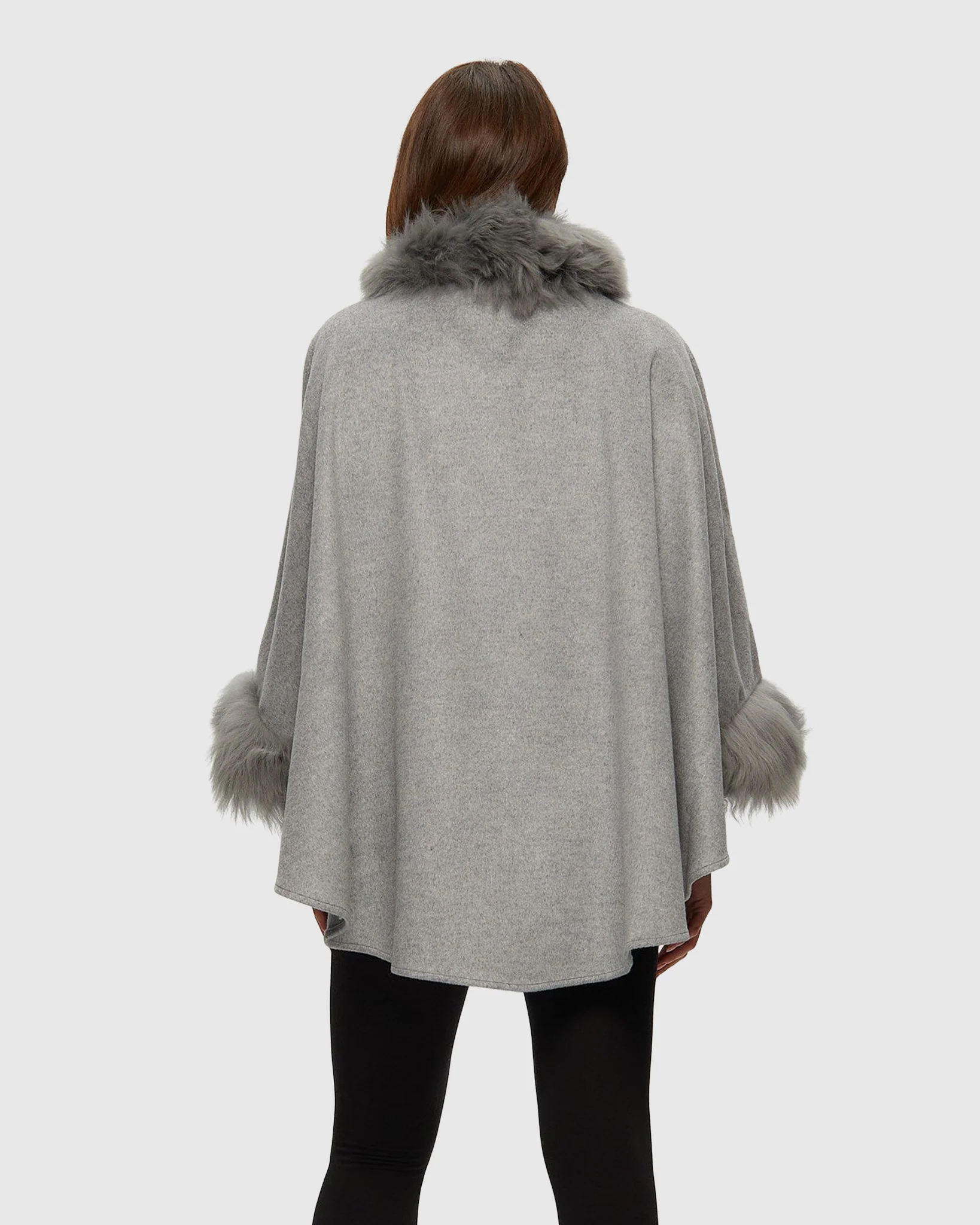Select Cashmere & Wool Cape with Select Lamb Trim - Image 3