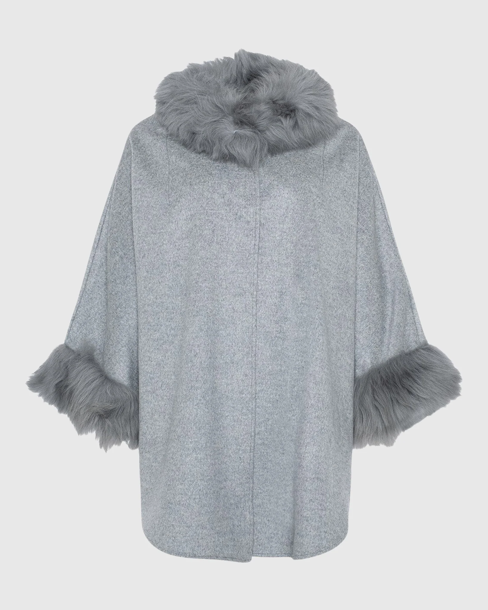 Select Cashmere & Wool Cape with Select Lamb Trim - Image 4