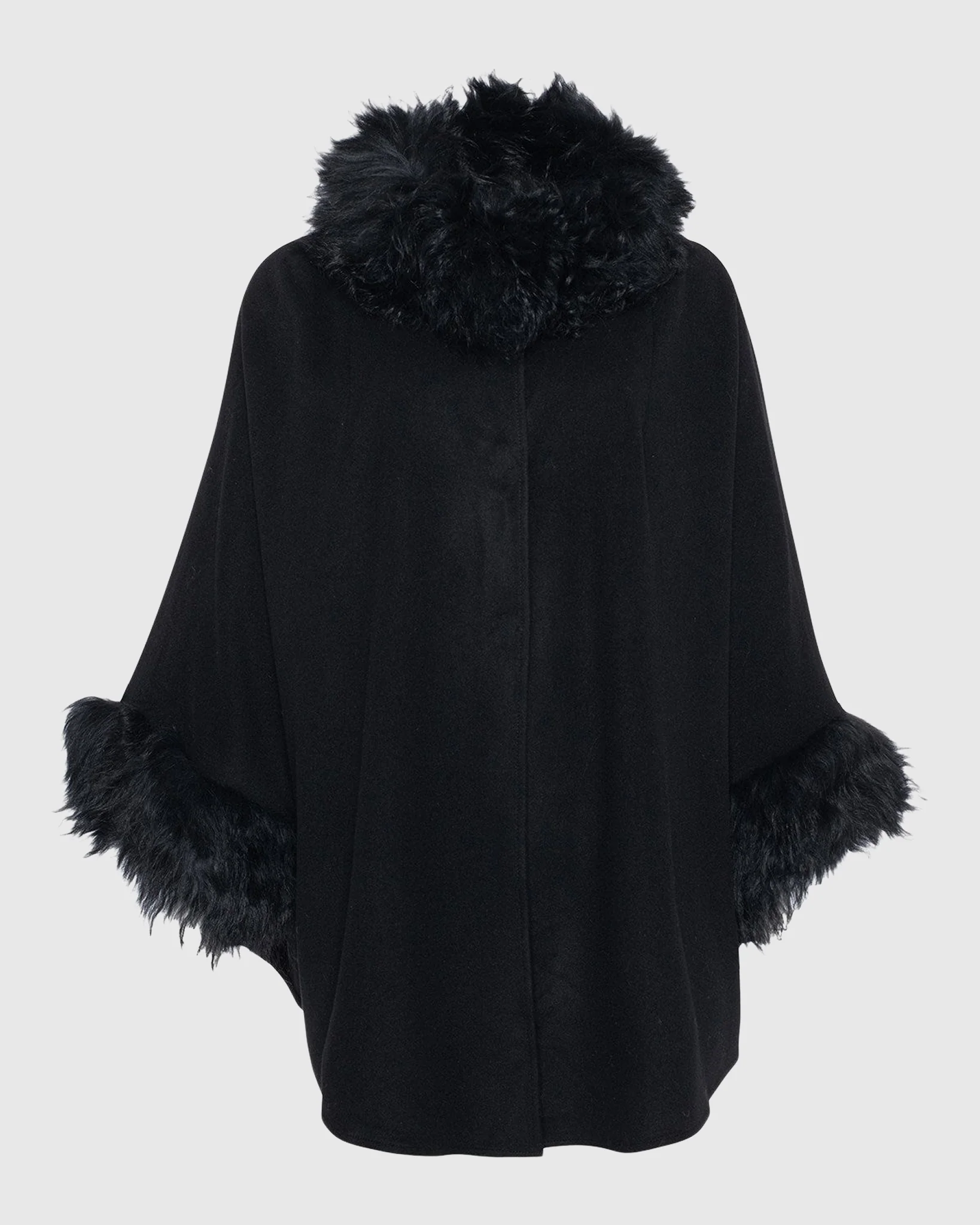 Select Cashmere & Wool Cape with Select Lamb Trim - Image 8