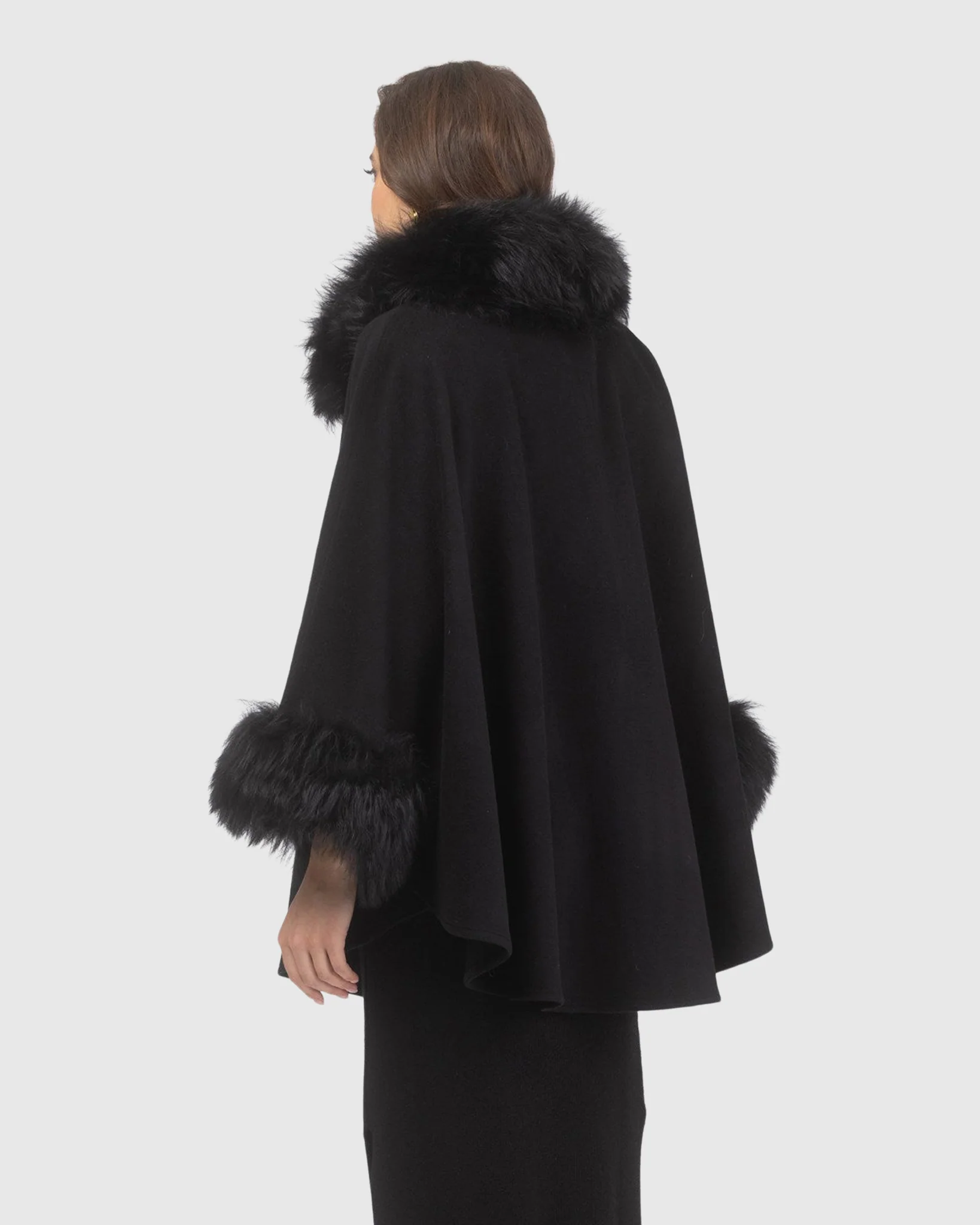 Cashmere & Wool Cape With Select Lamb Trim - Image 12