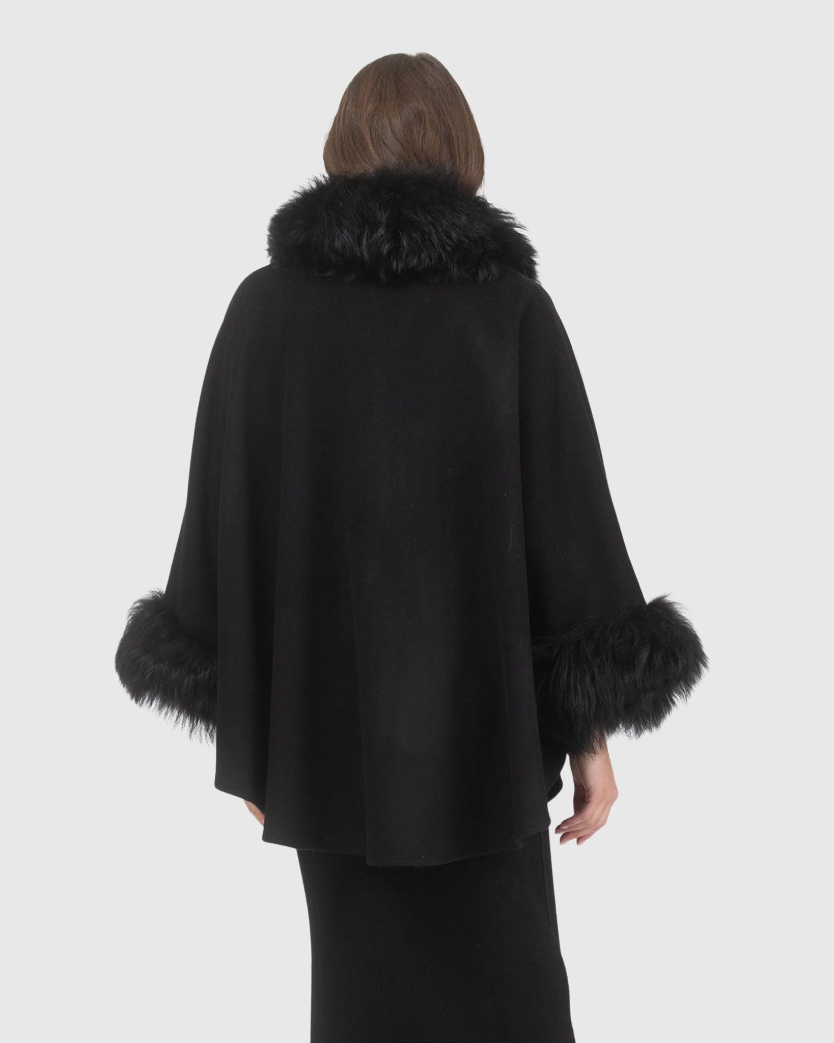 Cashmere & Wool Cape With Select Lamb Trim - Image 13