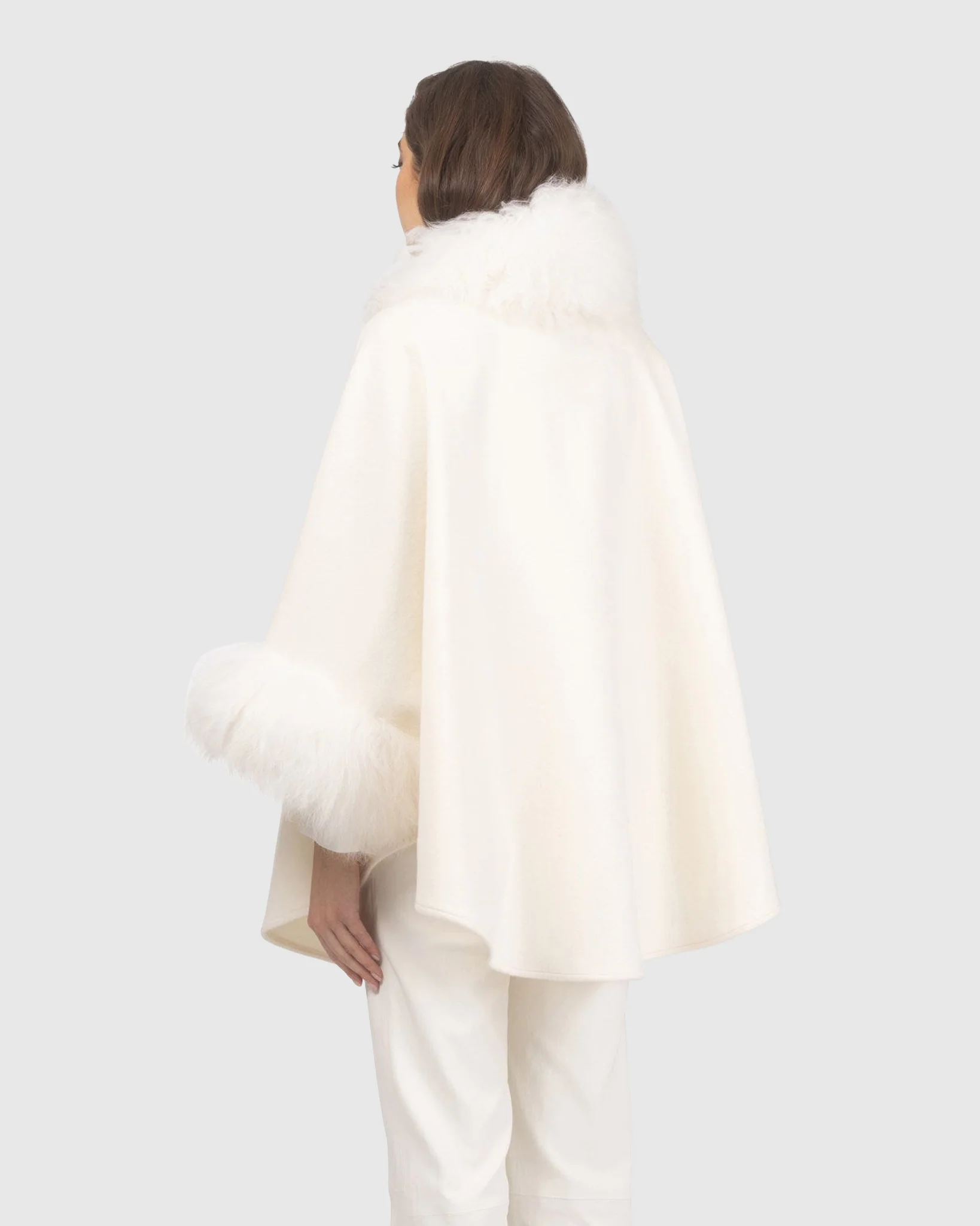 Cashmere & Wool Cape With Select Lamb Trim - Image 15