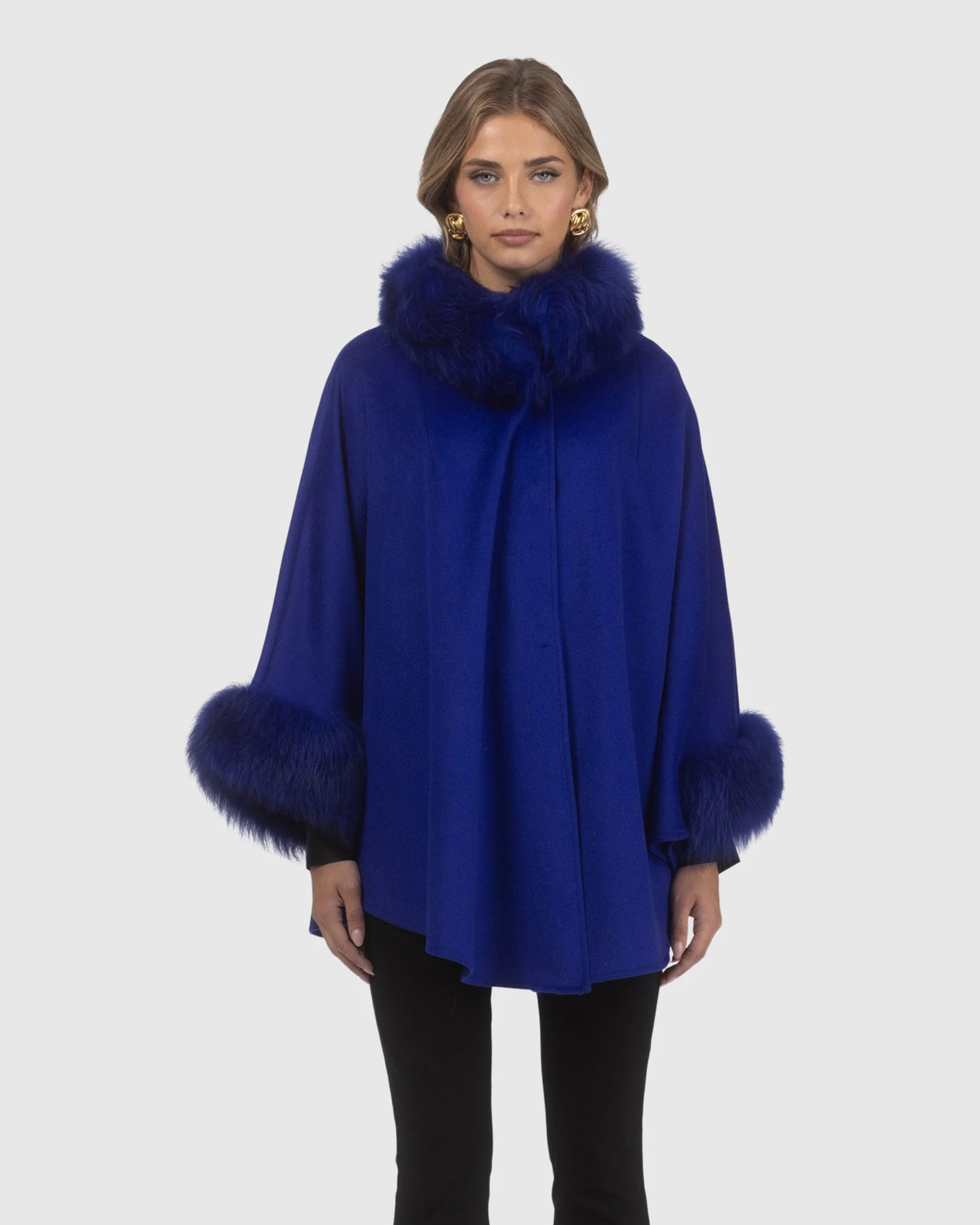 Cashmere & Wool Cape With Select Lamb Trim - Image 21