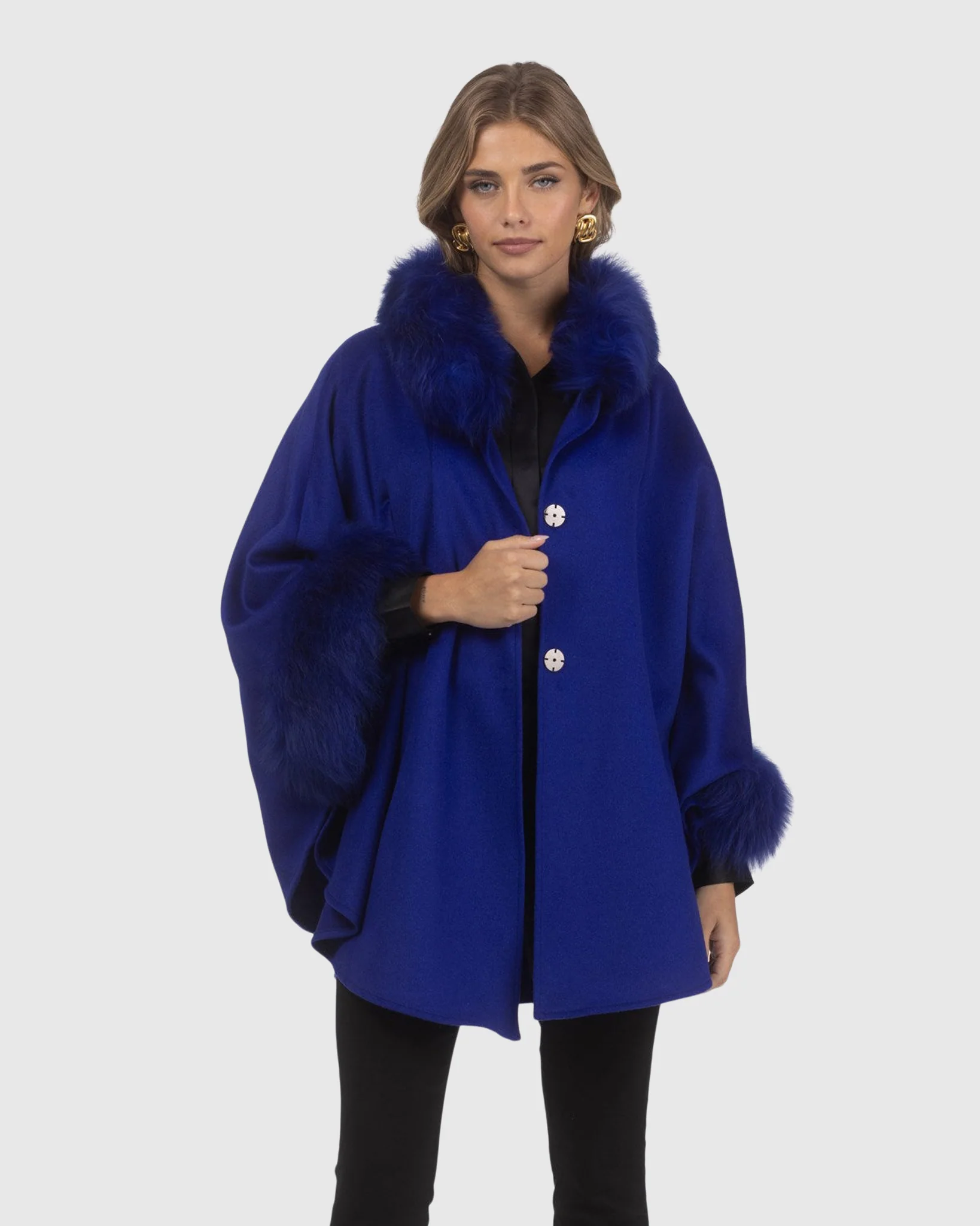 Cashmere & Wool Cape With Select Lamb Trim - Image 22