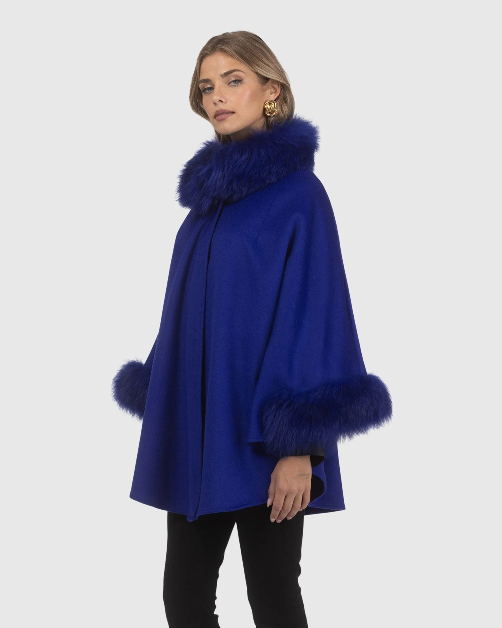 Cashmere & Wool Cape With Select Lamb Trim - Image 23