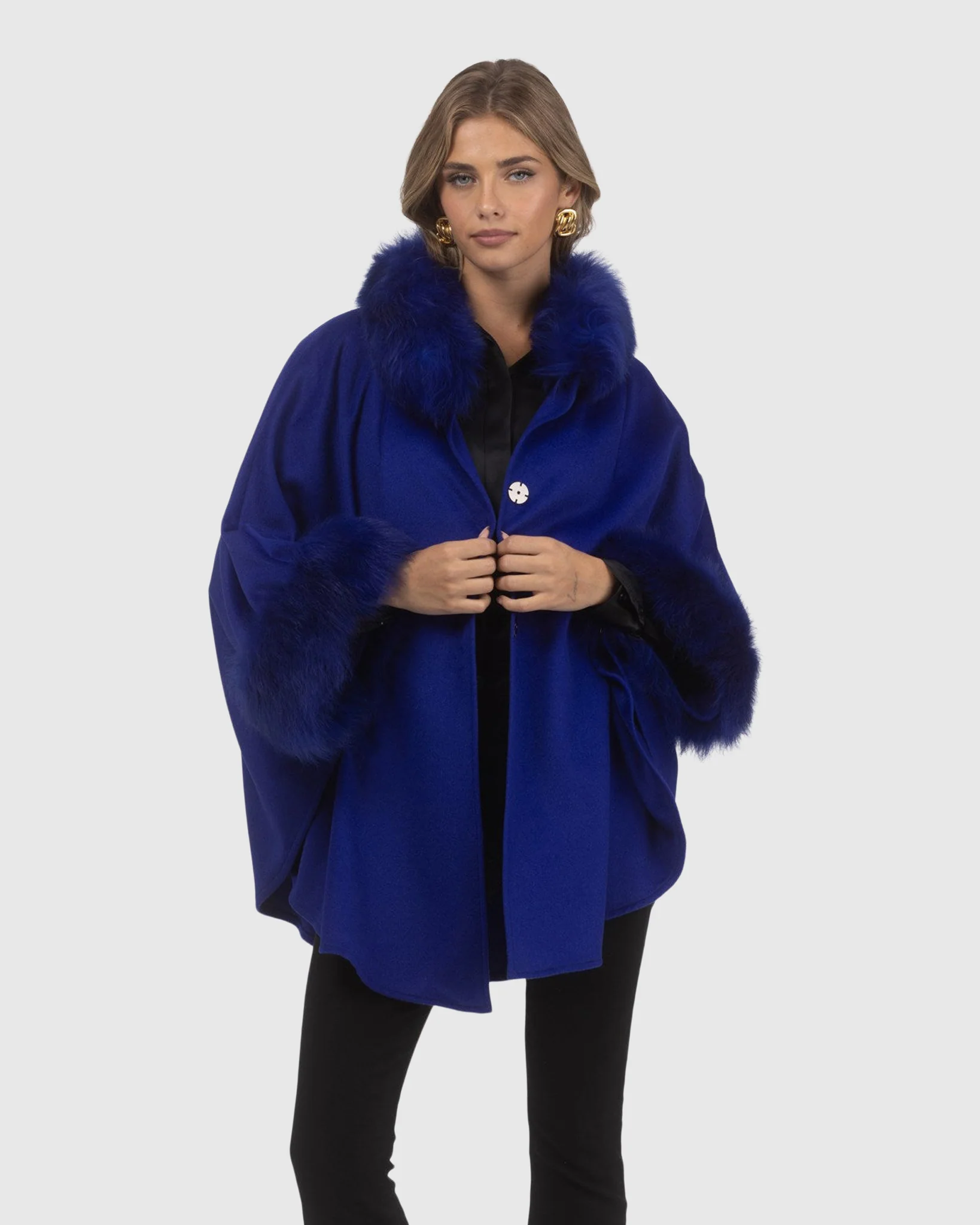 Cashmere & Wool Cape With Select Lamb Trim - Image 24