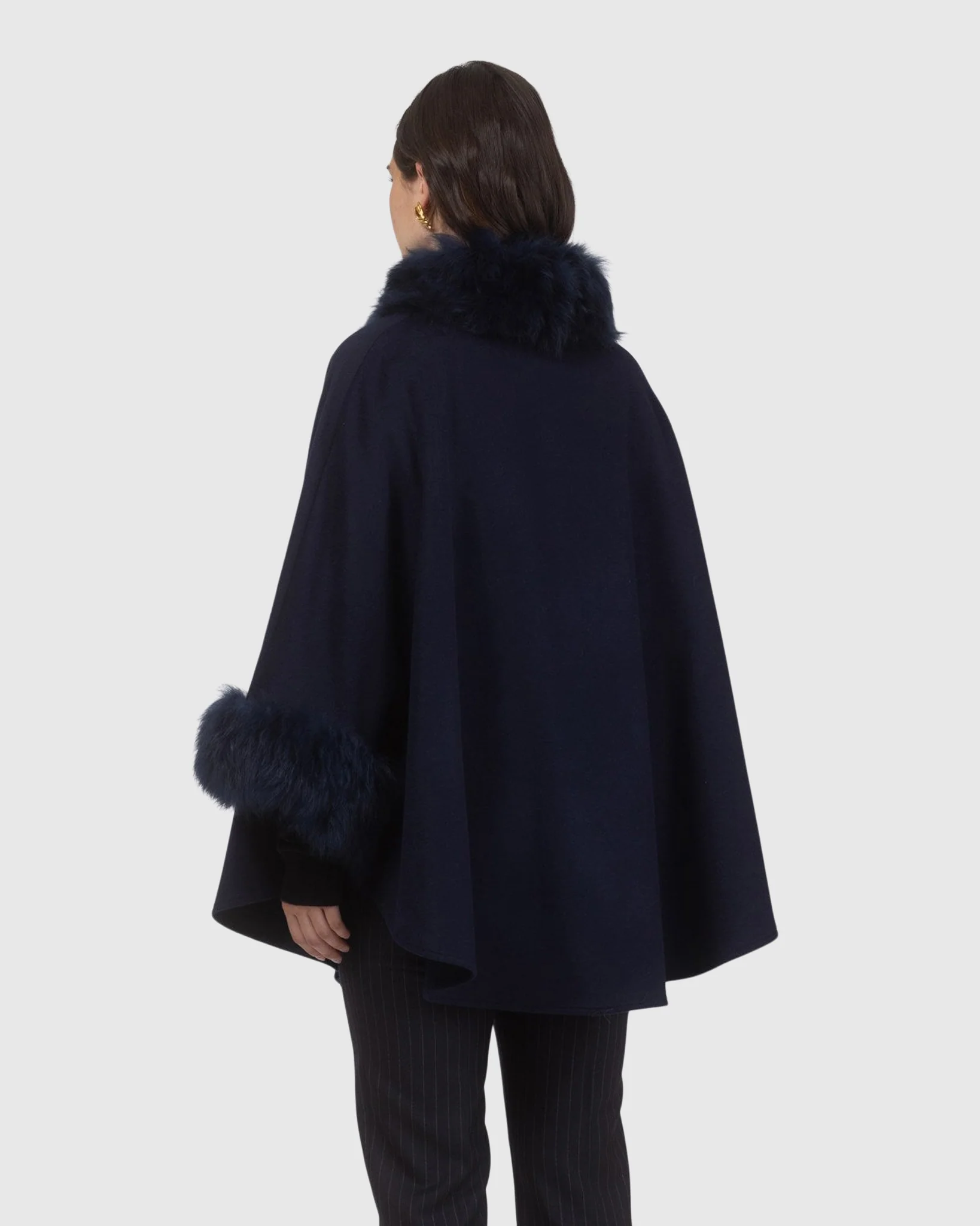 Cashmere & Wool Cape With Select Lamb Trim - Image 38