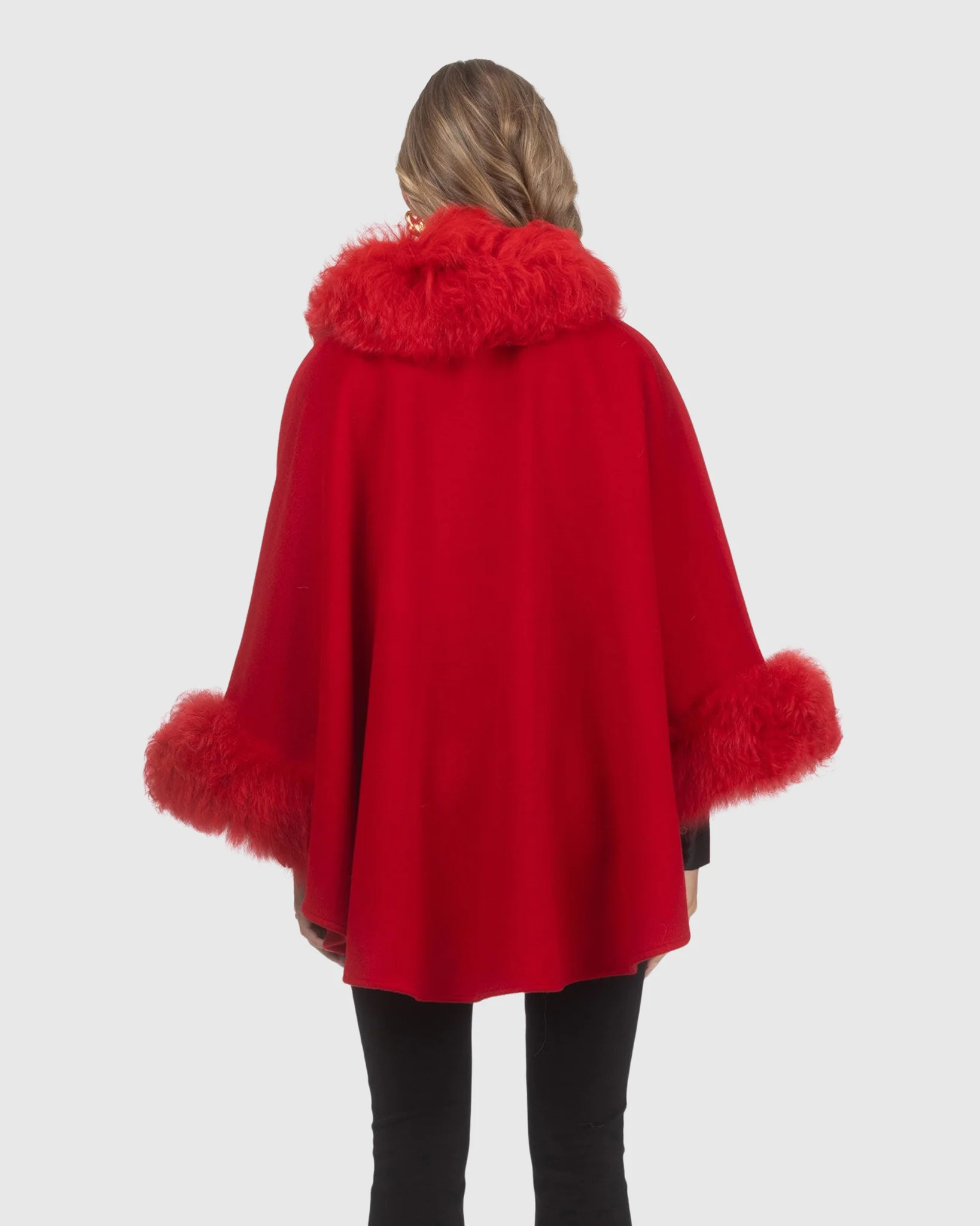 Cashmere & Wool Cape With Select Lamb Trim - Image 47