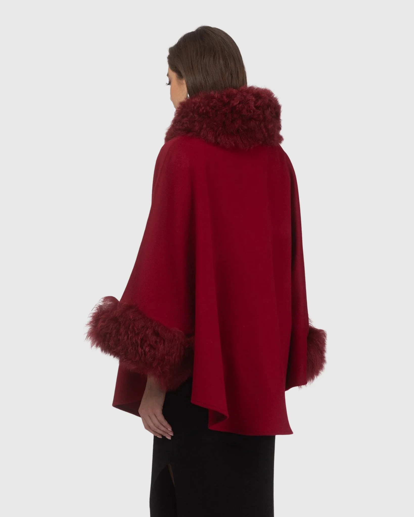 Cashmere & Wool Cape With Select Lamb Trim - Image 5