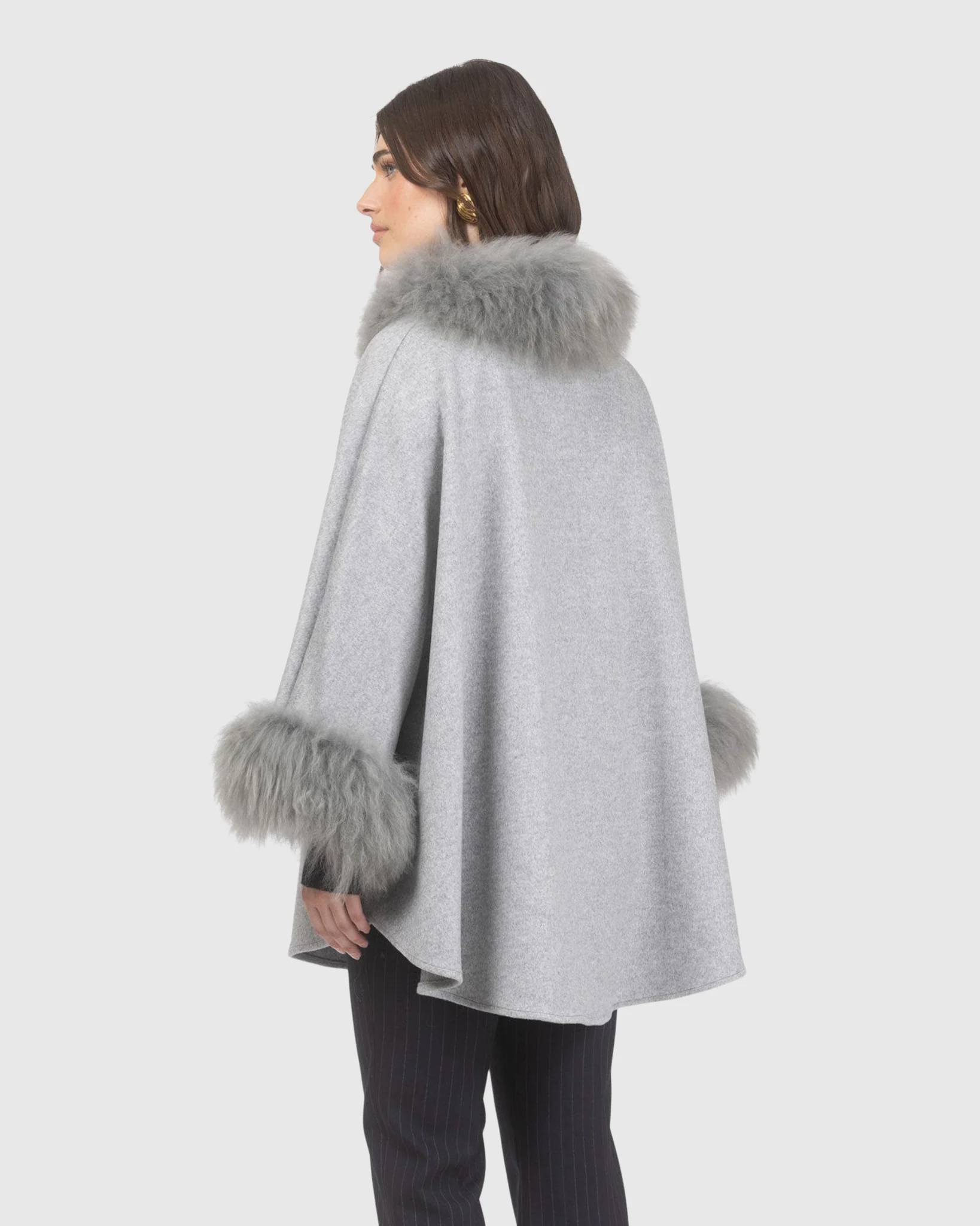 Cashmere & Wool Cape With Select Lamb Trim - Image 51