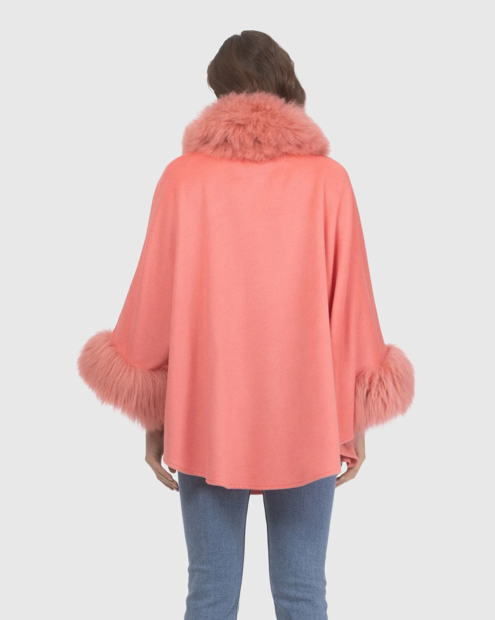 Cashmere & Wool Cape With Select Lamb Trim - Image 58