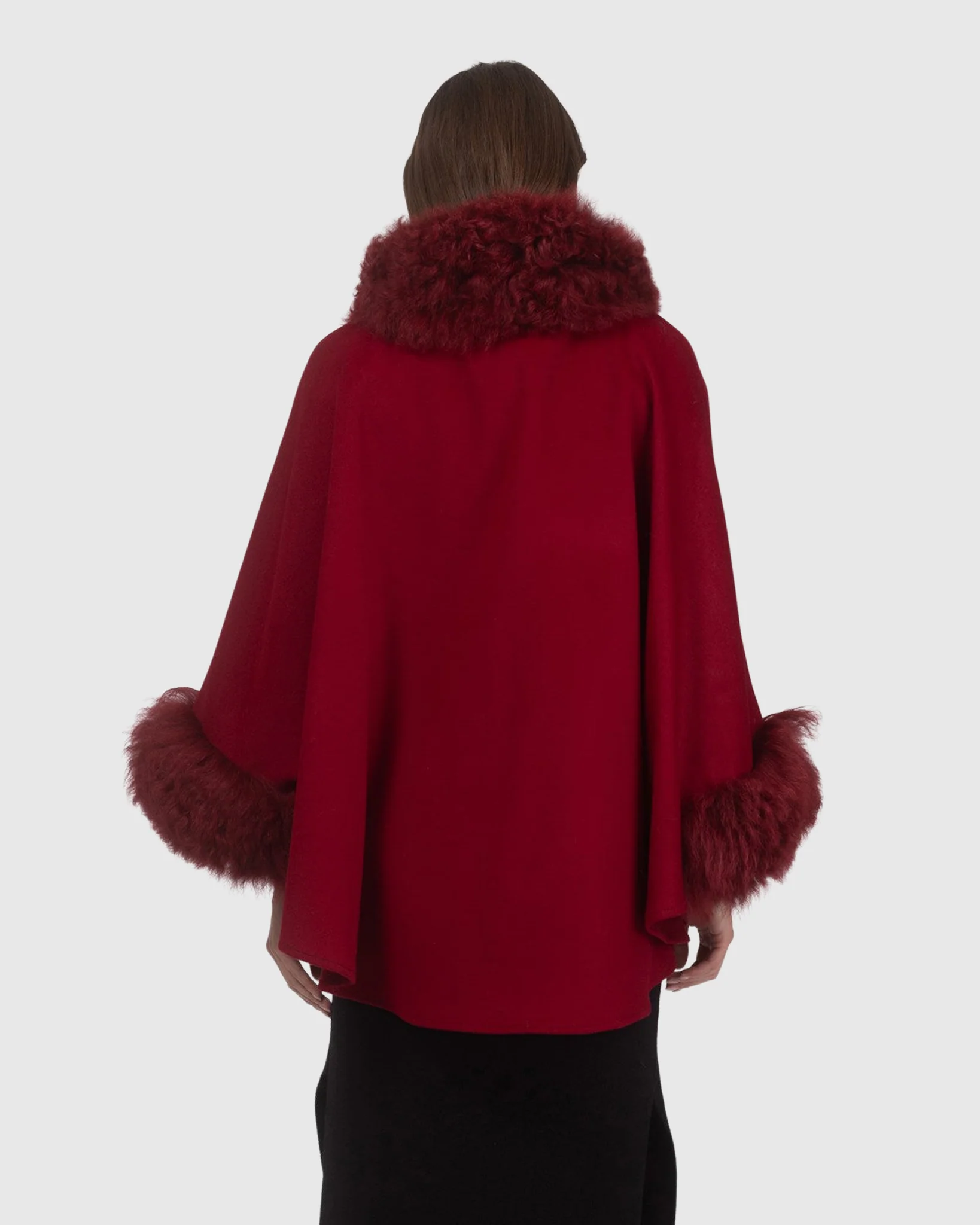 Cashmere & Wool Cape With Select Lamb Trim - Image 6