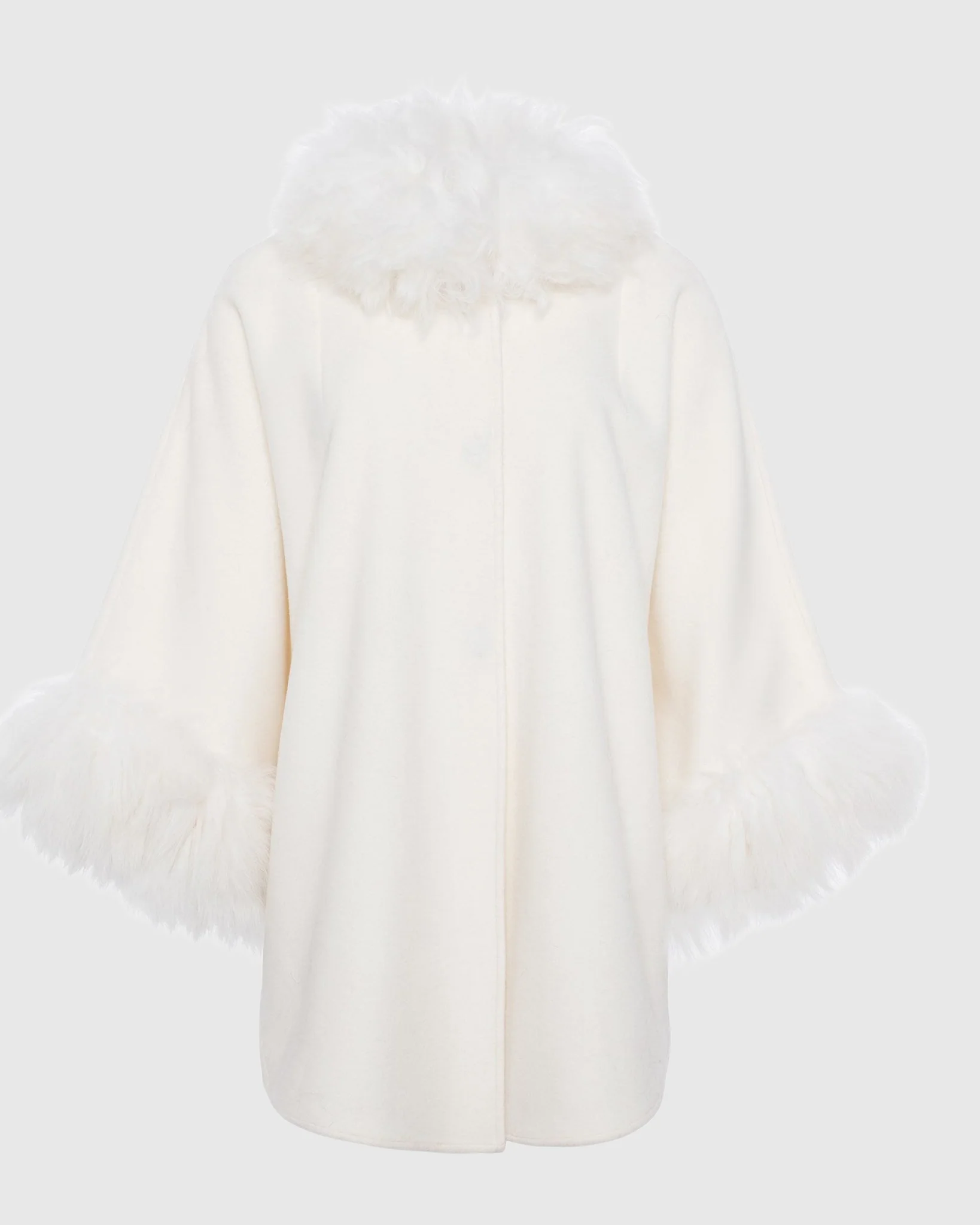 Cashmere & Wool Cape With Select Lamb Trim - Image 61