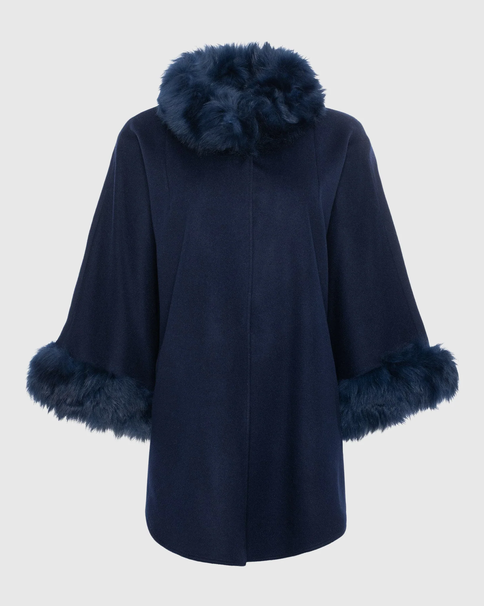Cashmere & Wool Cape With Select Lamb Trim - Image 63