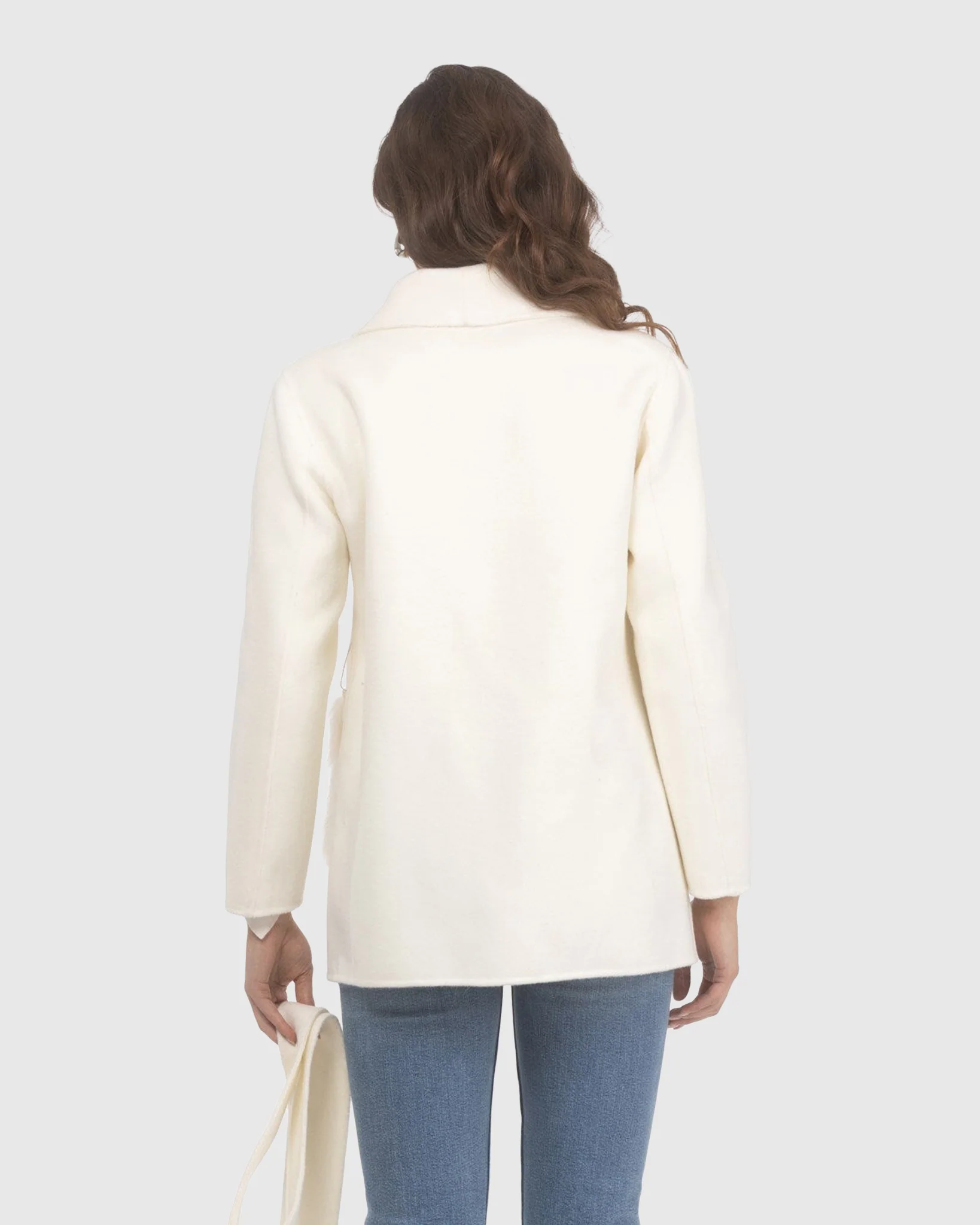 Wool Belted Jacket With Select Lamb Patch Pockets - Image 10