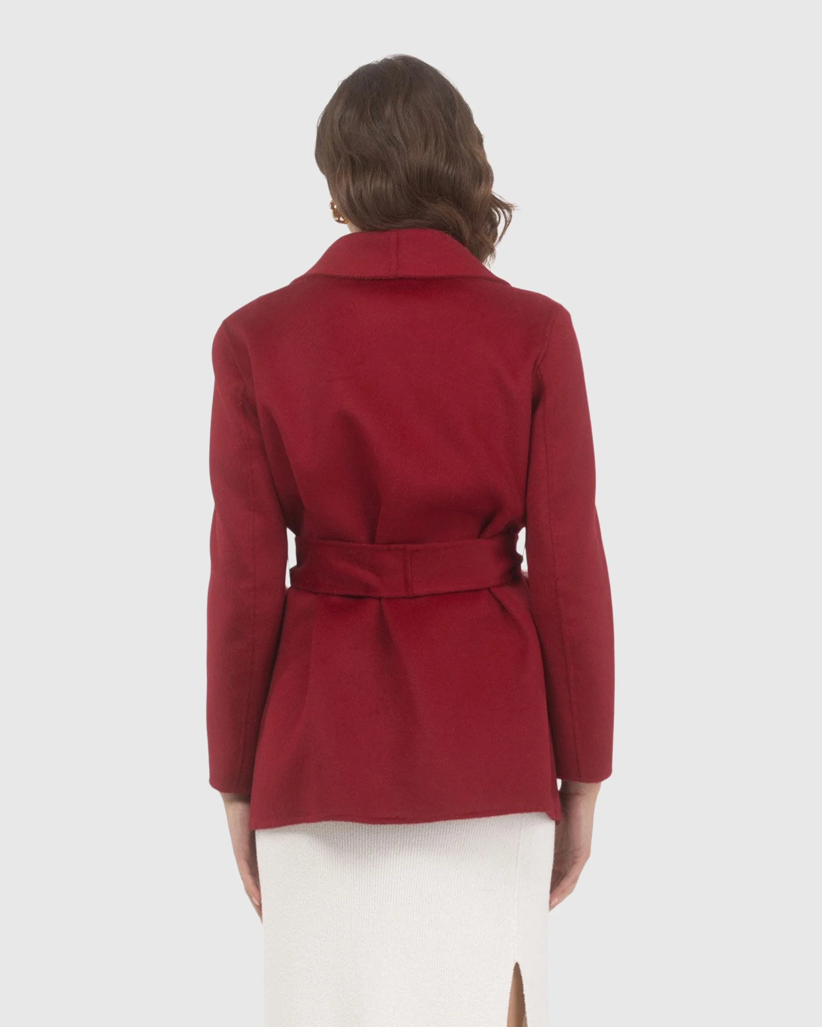Wool Belted Jacket With Select Lamb Patch Pockets - Image 13