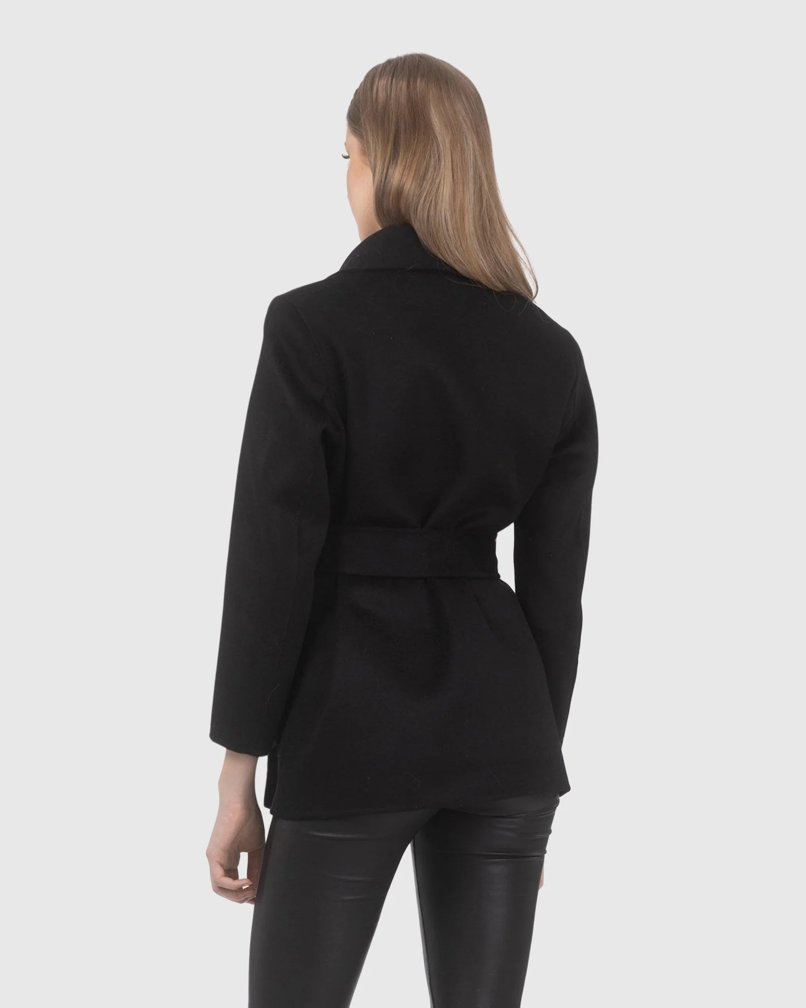 Wool Belted Jacket With Select Lamb Patch Pockets - Image 6