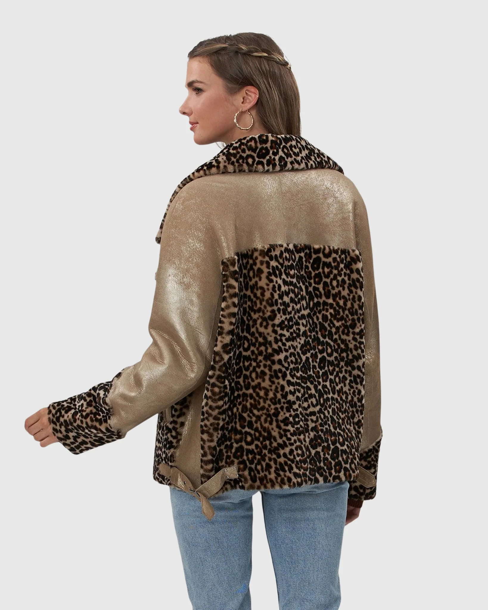 SHEARLING LAMB ZIP MOTO JACKET - Image 3